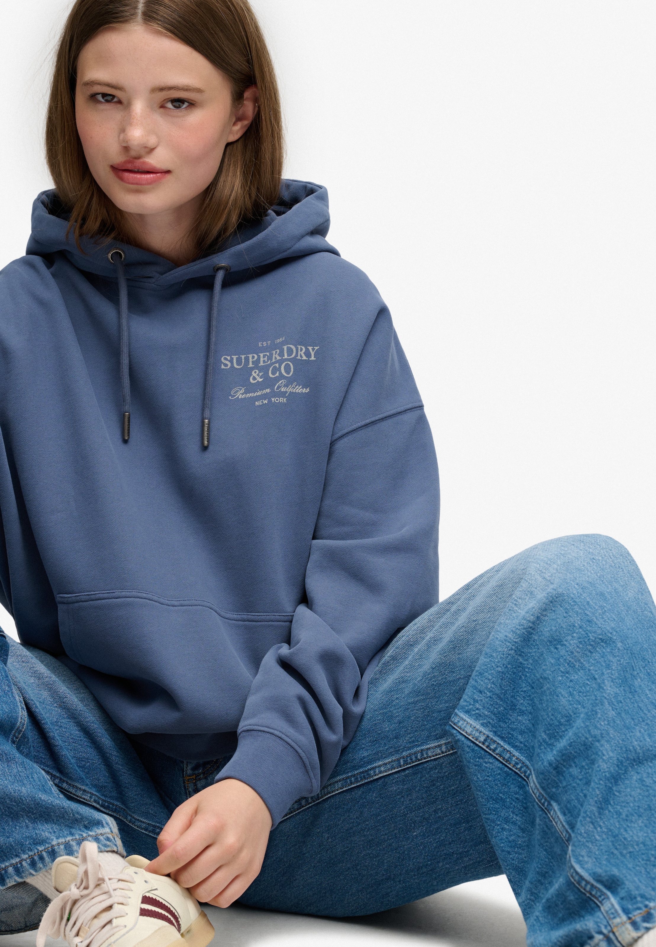 Superdry Kapuzensweatshirt »LUXE CASUAL RELAXED HOOD«, Baumwolle, oversize
