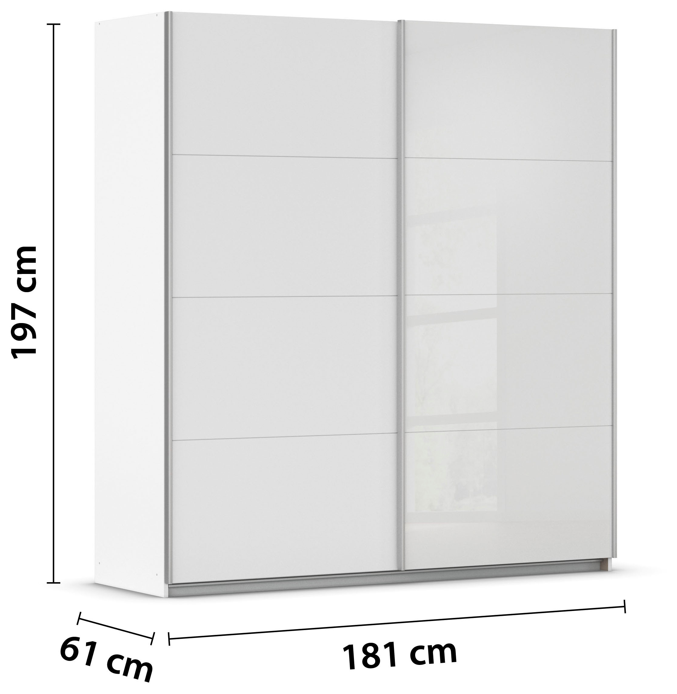 rauch Armoire à portes coulissantes »Kleiderschrank Schrank KinderzimmerSUBITO« Schlafzimmer Glasfront Breiten 136 & 181 Höhe 197 cm - MADE IN GERMANY