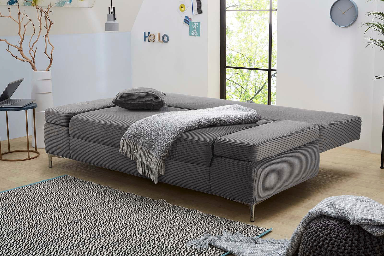 Jockenhöfer Gruppe Canapé-lit »Jano, B: 202 cm, Liegefl. 144x200 cm« mit Bettfunktion, Bettkasten, Armteilverstellung & 1 Zierkissen