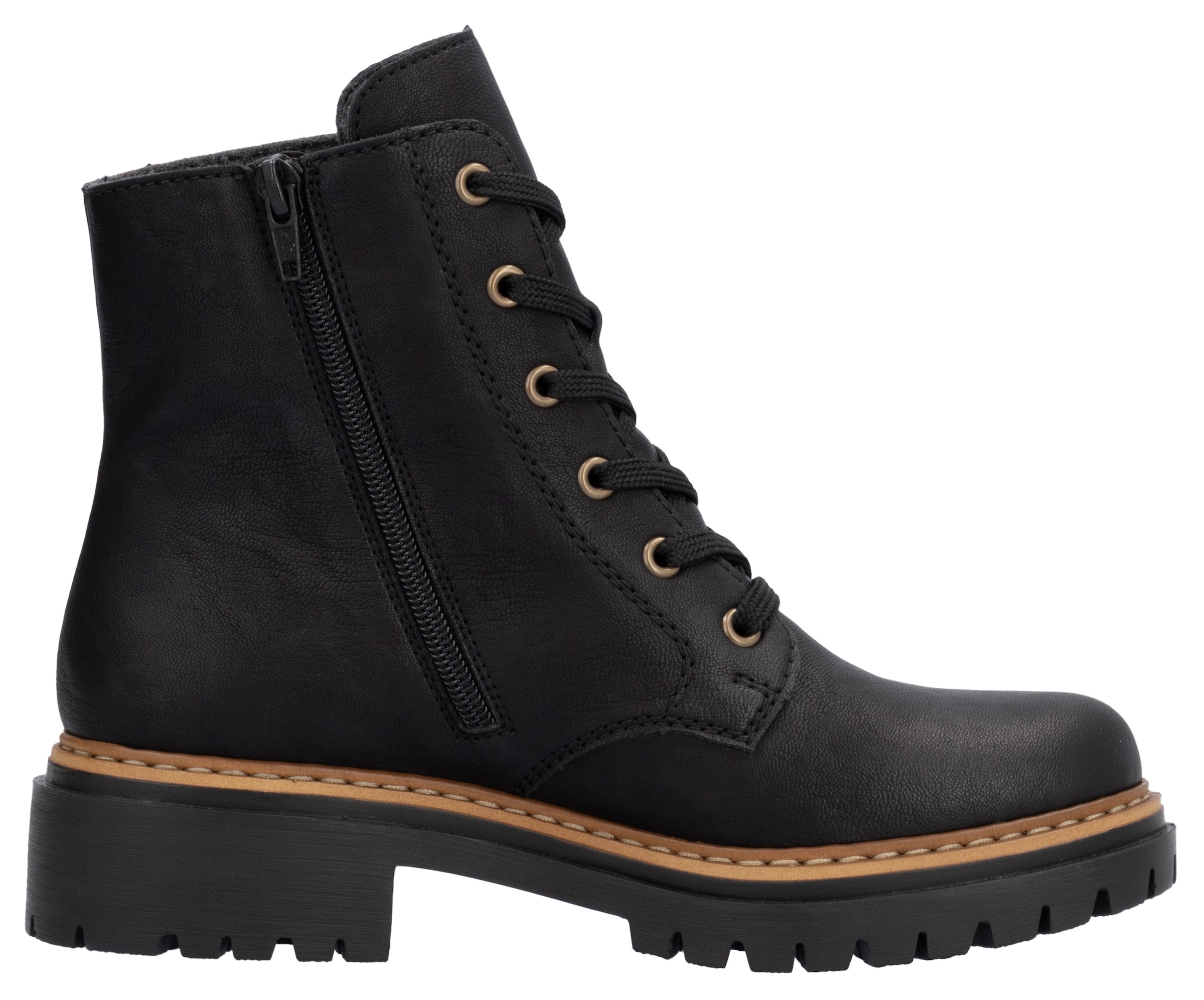 Rieker Schnürstiefelette  , Schnürboots, Blockabsatz, mit praktischem Innenreissverschluss