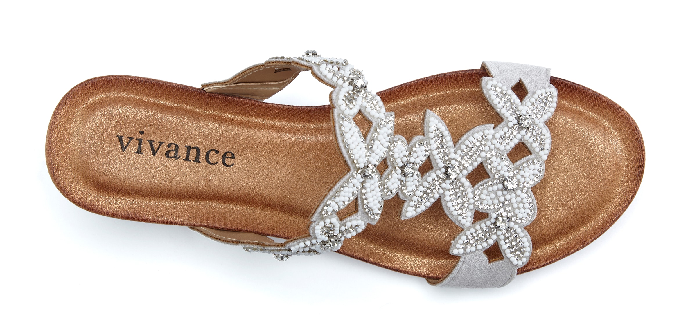 Vivance Pantolette »Mule, Sommerschuh, Sandale,«  avec talon compensé et détails pailletés à la mode
