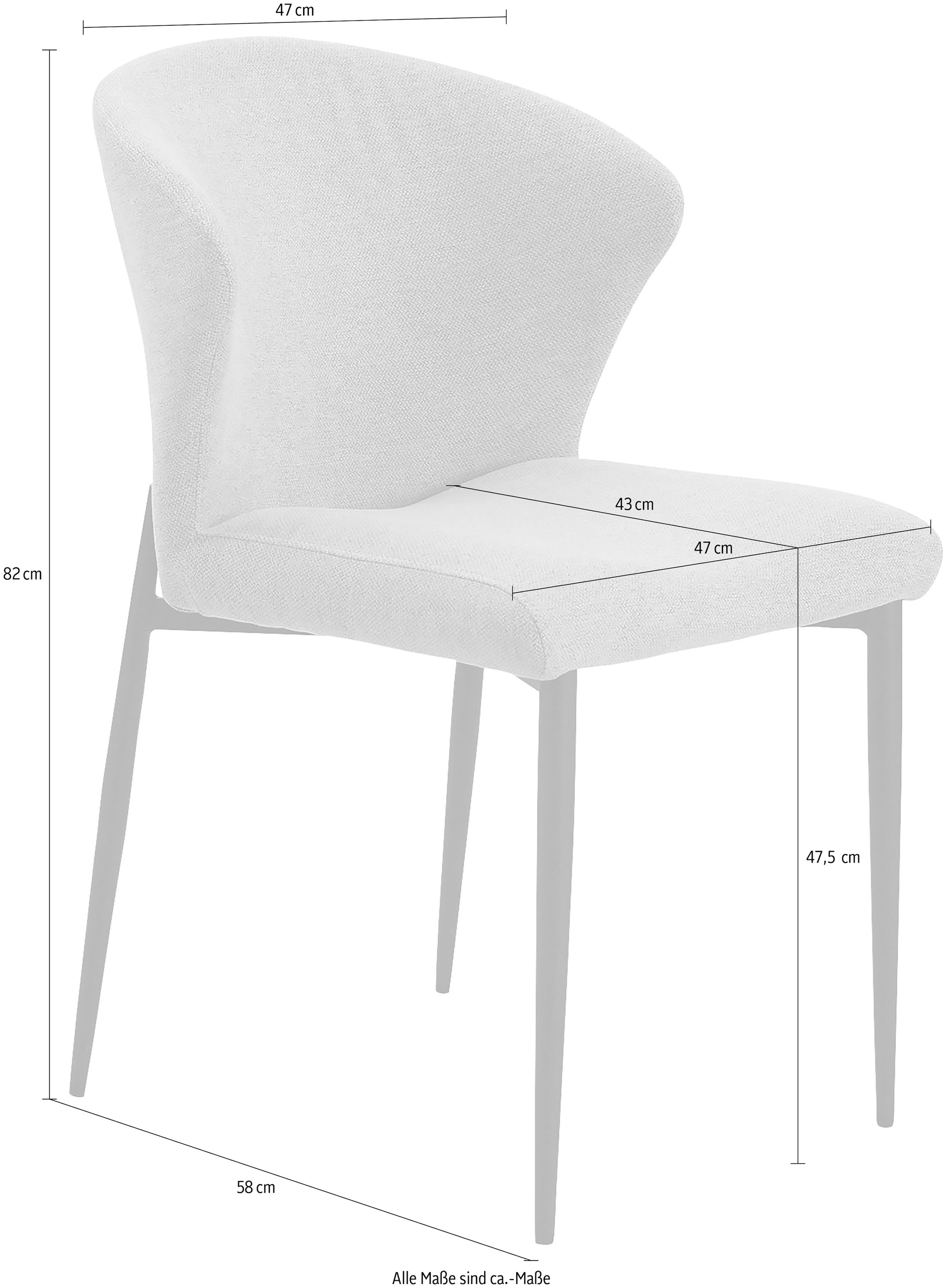 SalesFever Chaise de salle à manger »Dallas 2er-Set« (Set) 2 cuismit Metallgestell,  B 63, H 87, T 56 cm