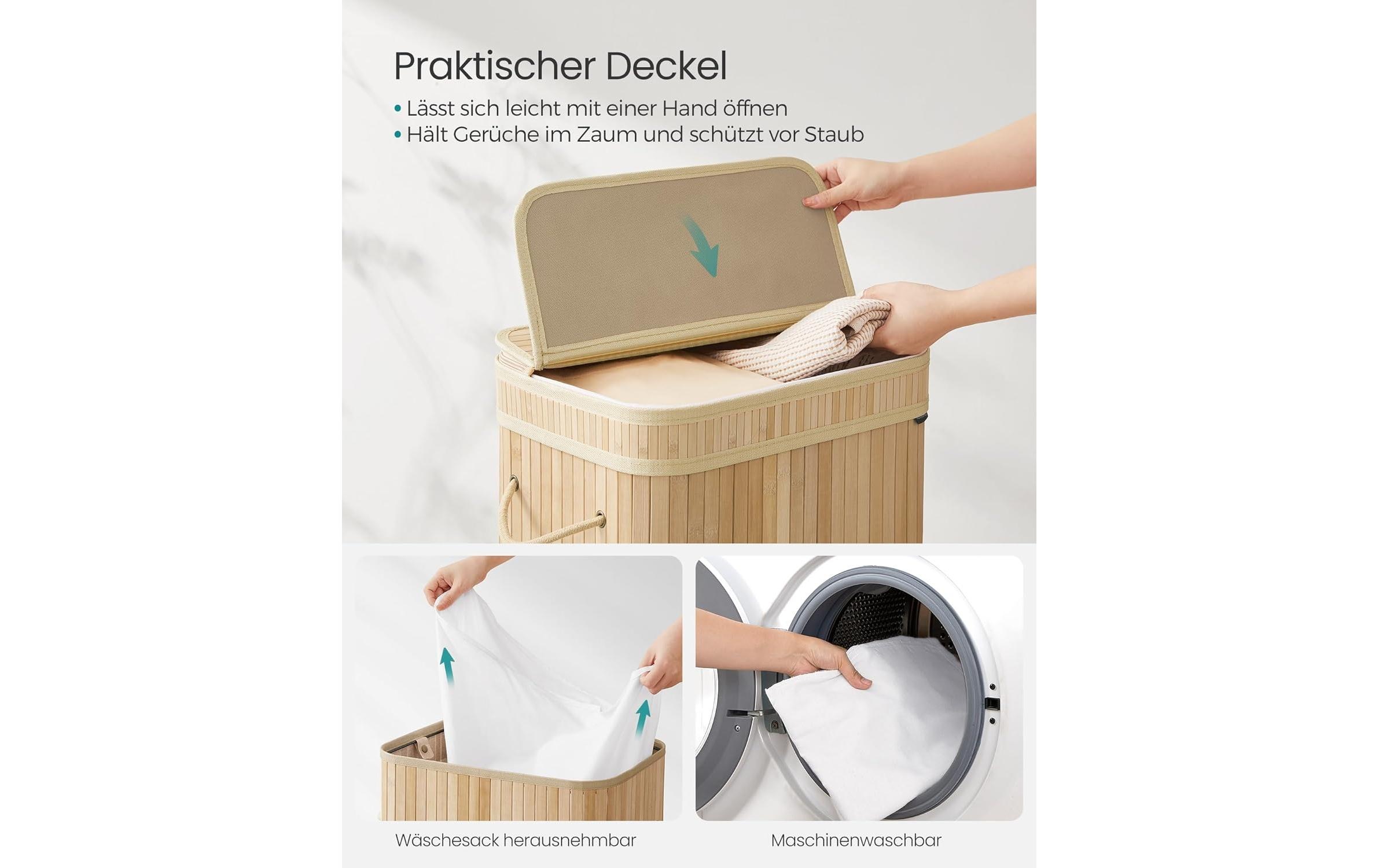 SONGMICS Panier à linge »Bambus 72 l«