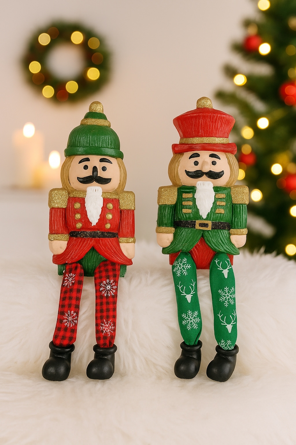 I.GE.A. Dekofigur »Kantenhocker Nussknacker« 2er Set, Dekofigur Statue Deko Männchen Weihnachtsdeko