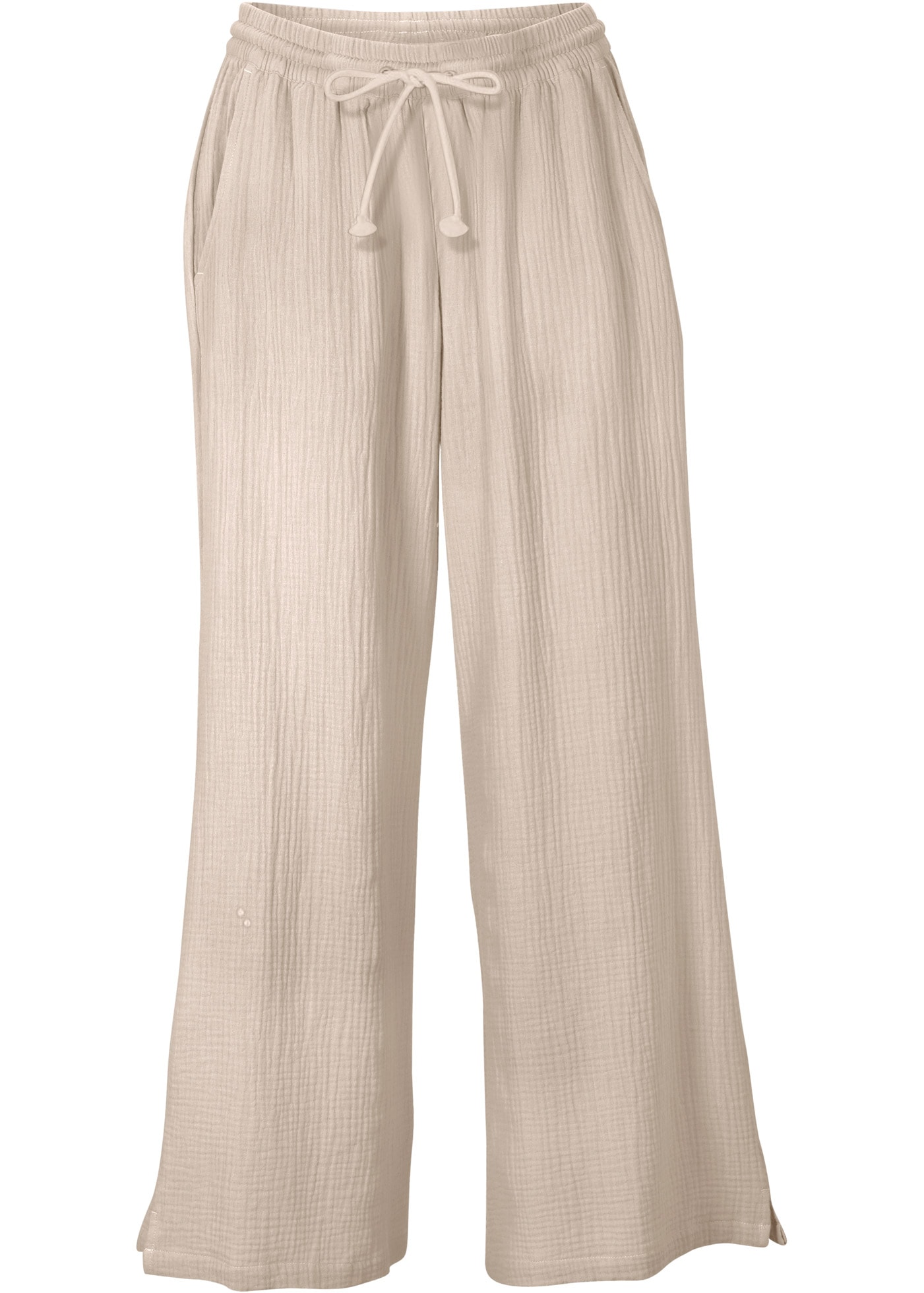 bonprix Palazzohose »Palazzo-Hose aus Musselin«  aus Musselin, lockere Passform, elastischer Bund, knöchellang