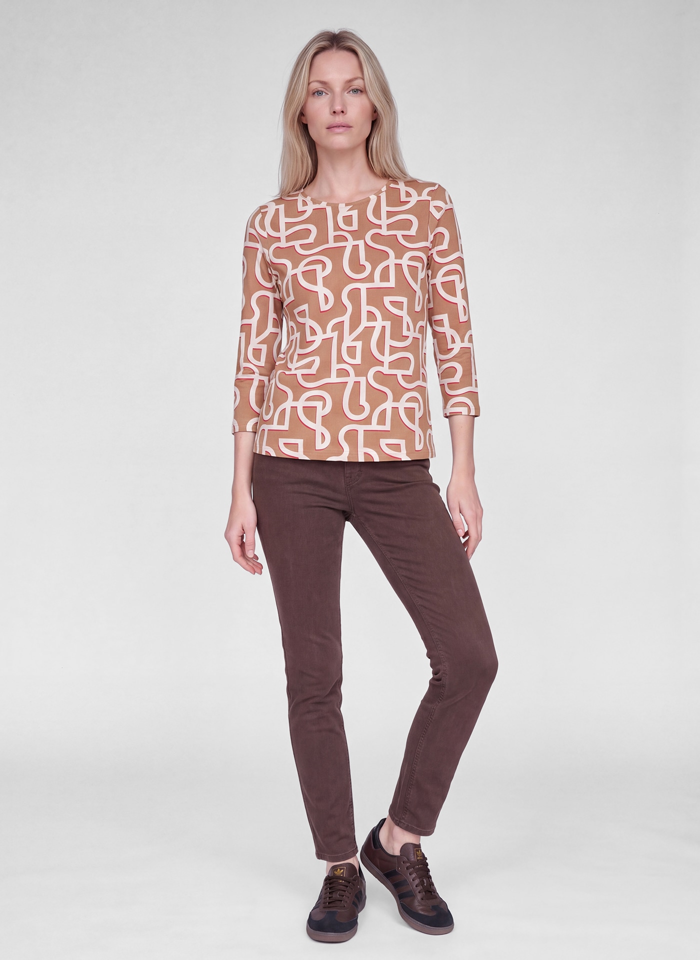 Rabe T-shirt à manches 3/4 T-shirt à motifs avec stretch