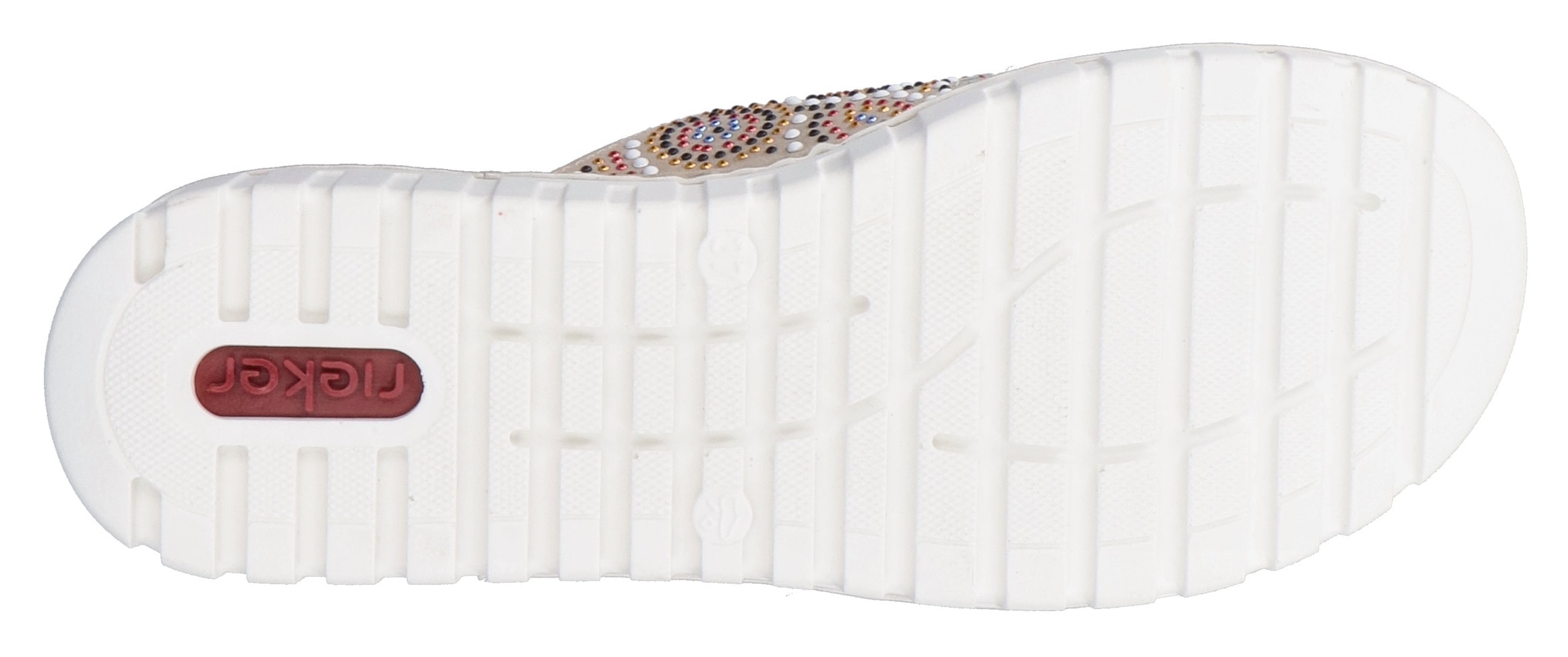 Rieker Pantolette  Sommerschuh, Strandschuh, Hausschuh mit regulierbarem Klettverschluss