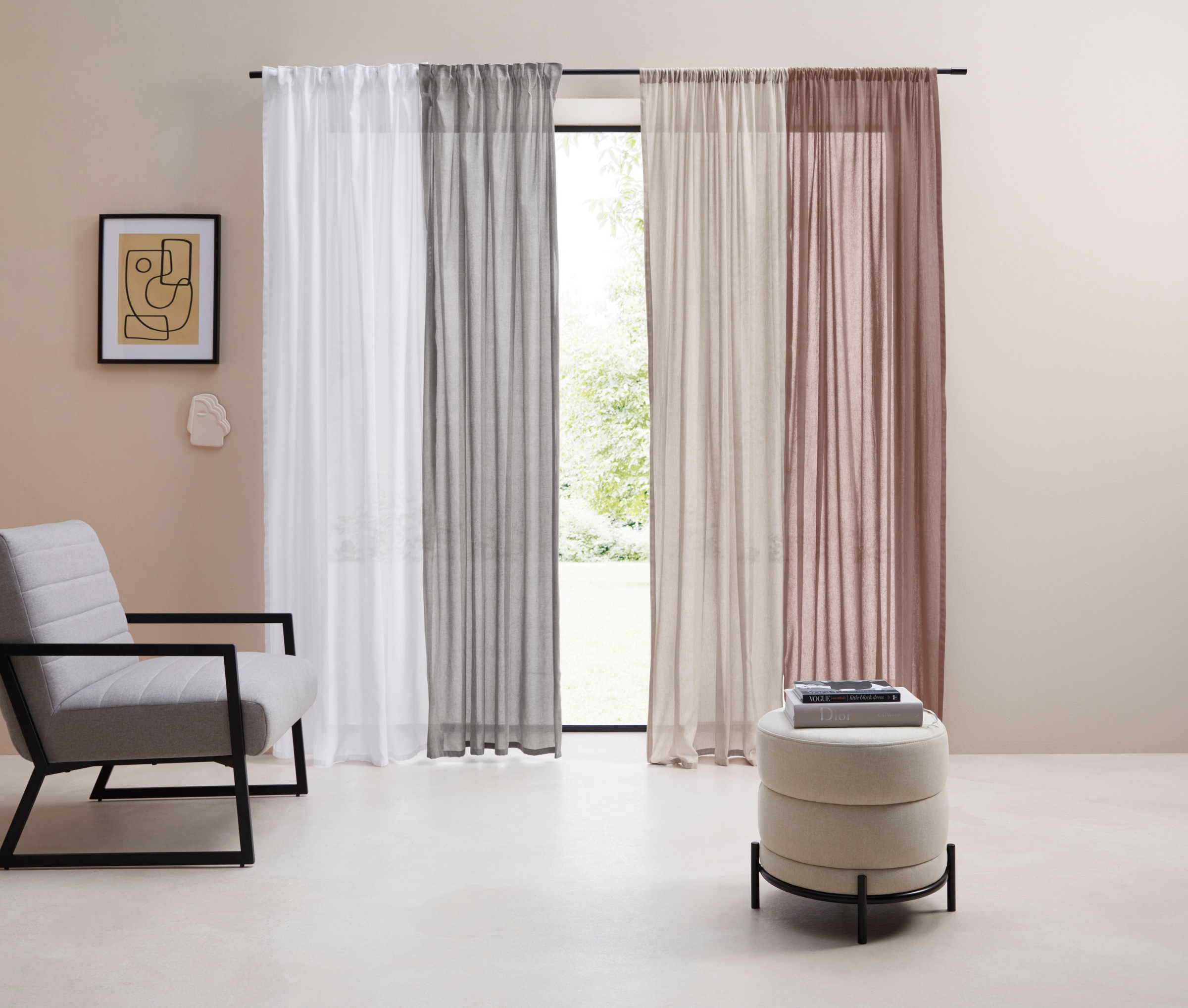 LeGer Home by Lena Gercke Vorhang »Lanea« Multifunktionsband 1 Stk. tlg. Leinenoptik, 1 Schal, verschiedene Grössen,