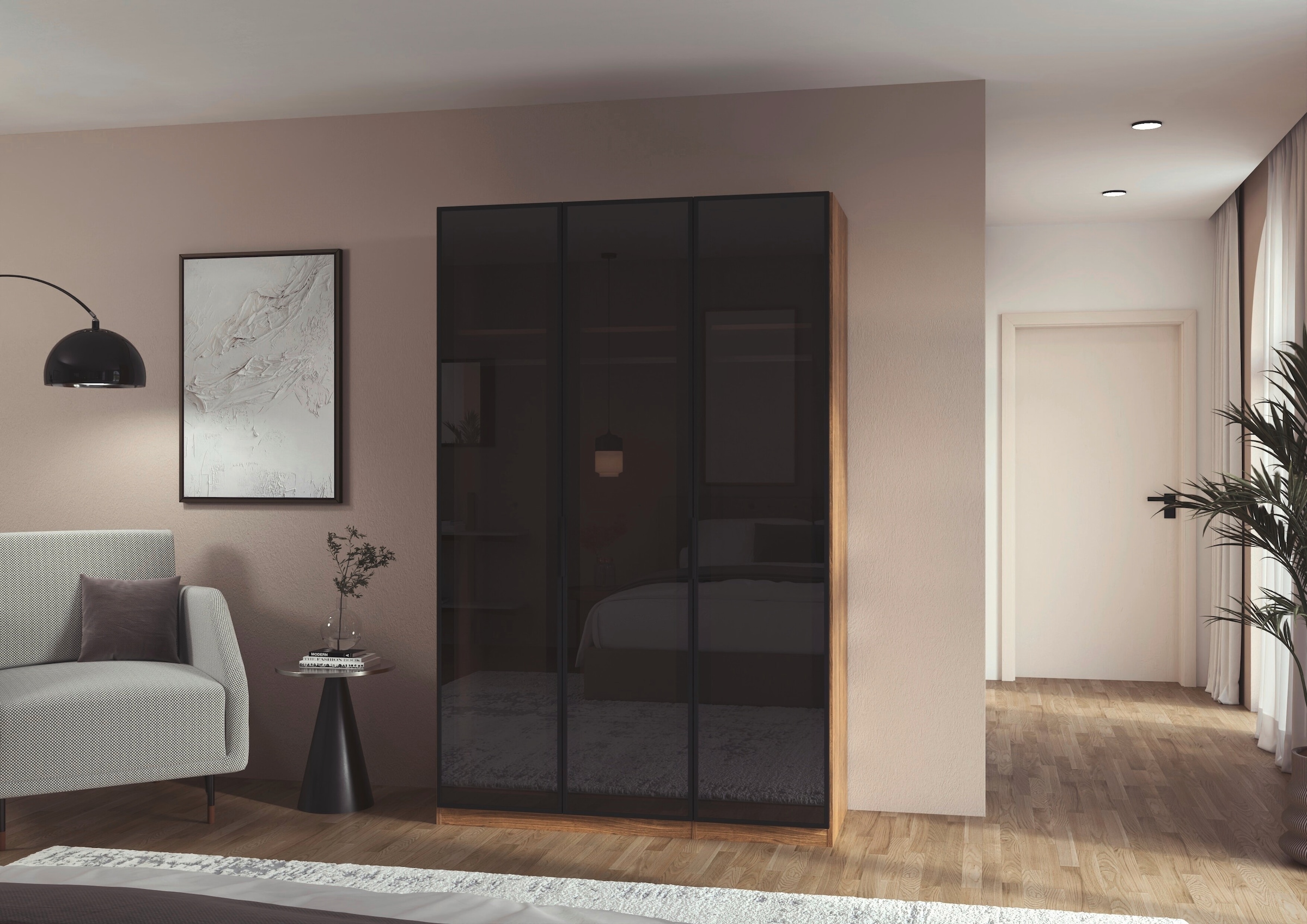 GOODproduct Kleiderschrank »Schrank Möbel Schlafzimmer Garderobe Mietswohnung WELTNEUHEIT NYLLA« PATENTIERTES SCHNELLMONTAGESYSTEM mit Glasrahmentüren MADE IN GERMANY