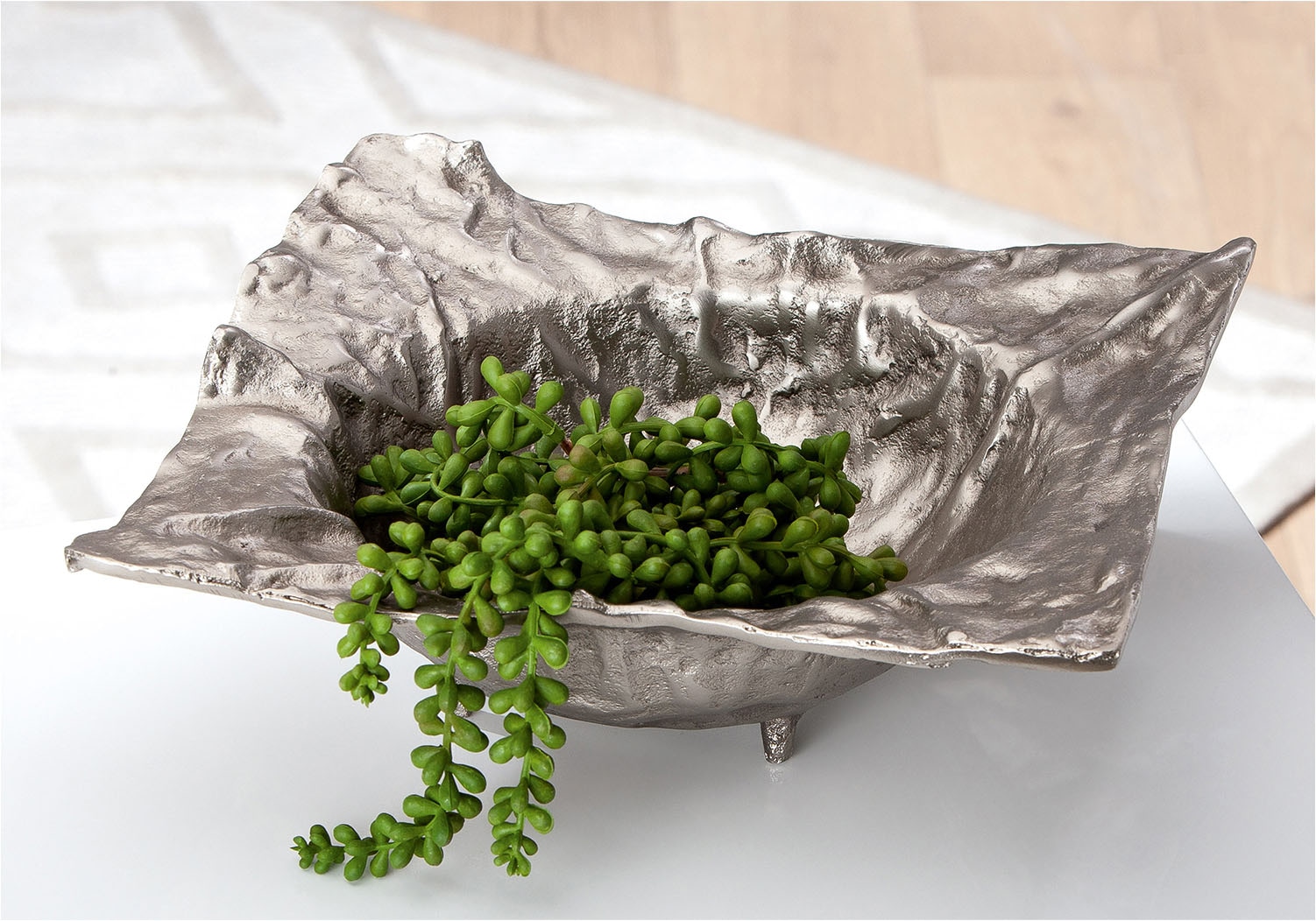 GILDE Schale »Deko-Schale Crumple silberfarben« 1 aus Aluminium