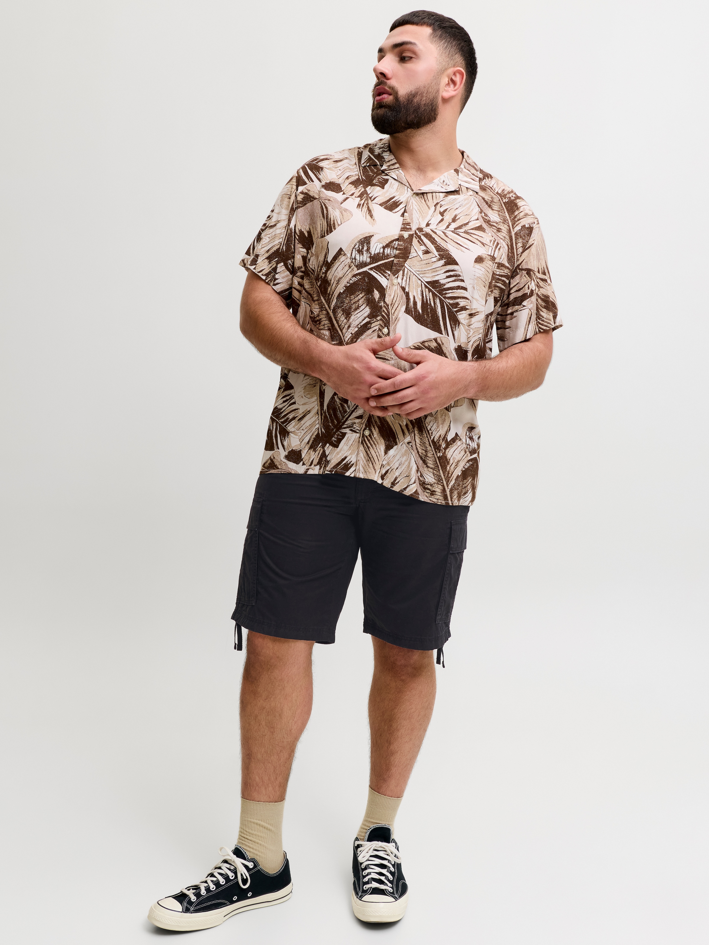 Jack & Jones PlusSize Short cargo »JPSTCOLE FRANK CARGO SHORT MID SN PLS«  Avec rubans de poche