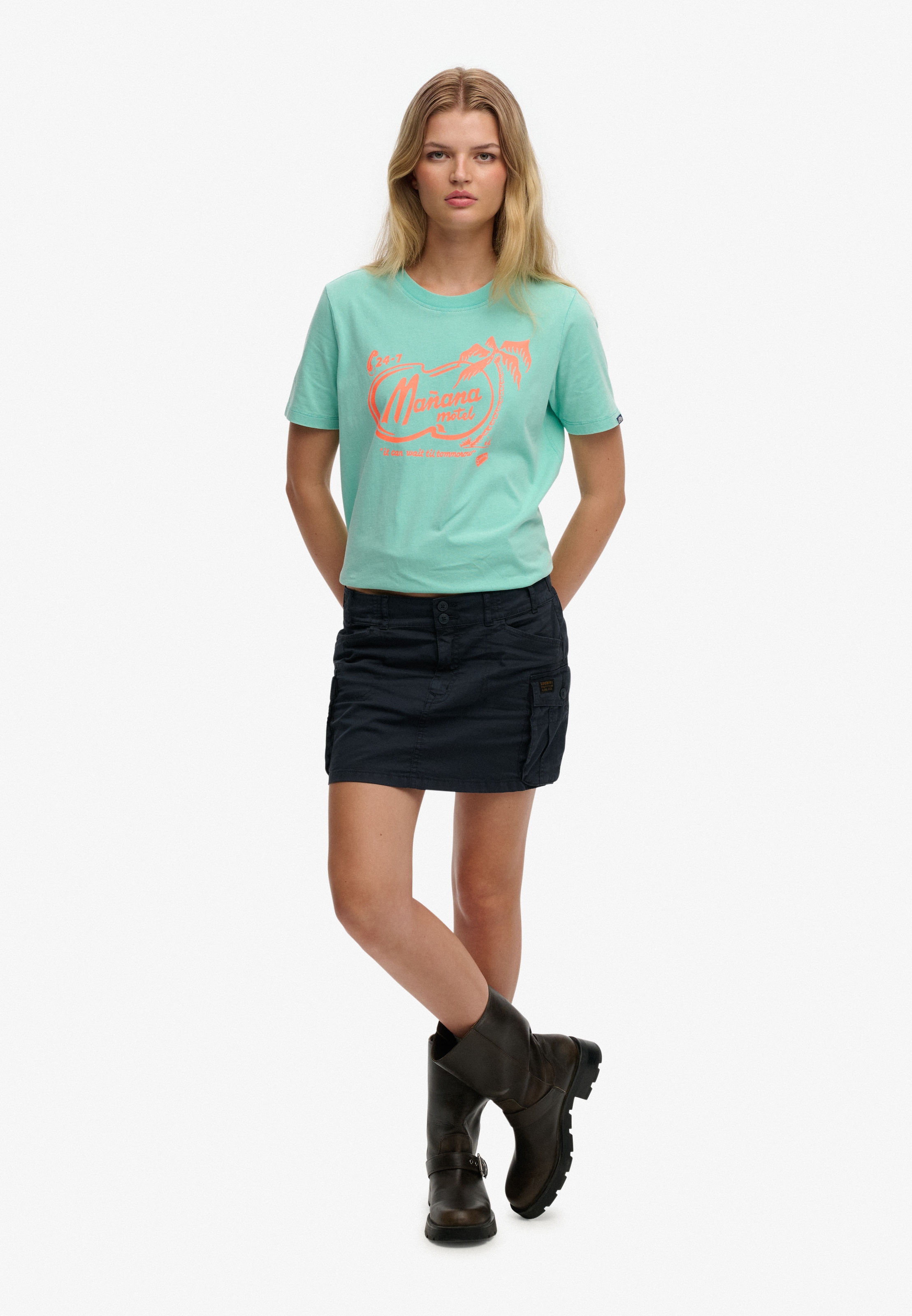 Superdry Print-Shirt »ROADSIDE TRADE RELAXED TEE« aus Baumwolle in Single Jersey, Relaxed Fit, Kurzarm