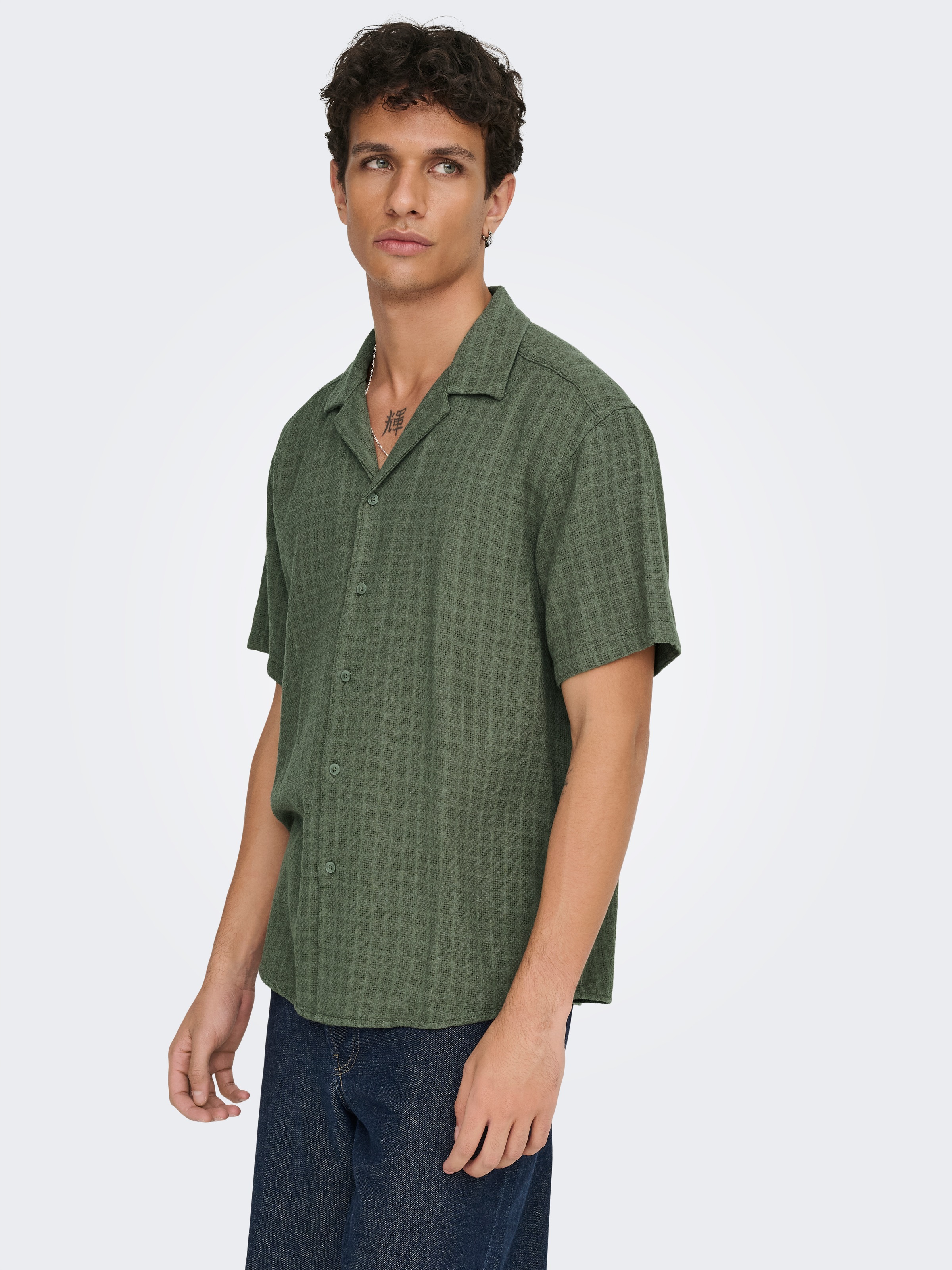 ONLY & SONS Chemise à manches courtes »ONSLATHAM RLXSS RESORT LINEN STRUC 0257«