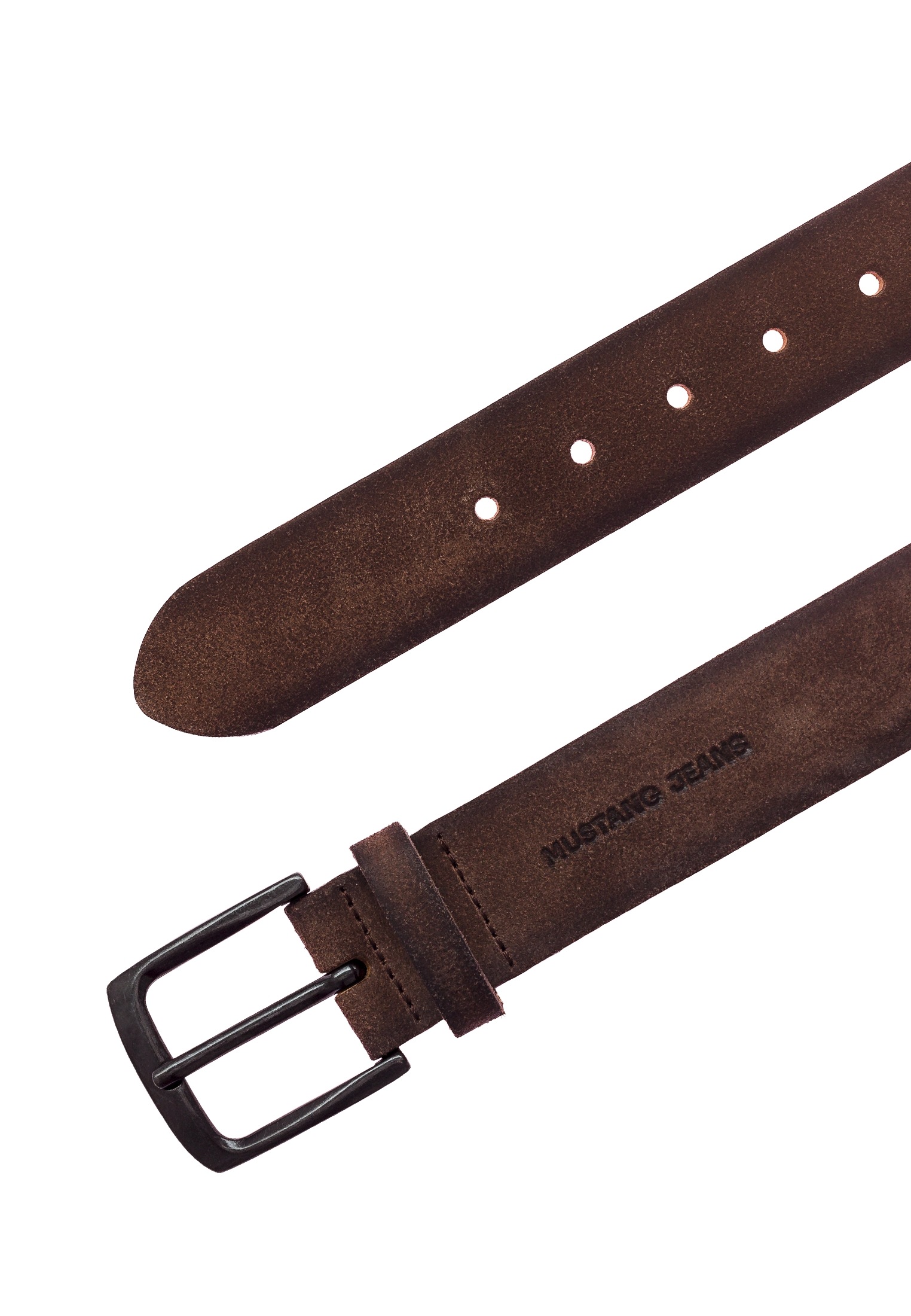 MUSTANG Ceinture en cuir largeur 4 cm, en cuir de vachette, aspect antique