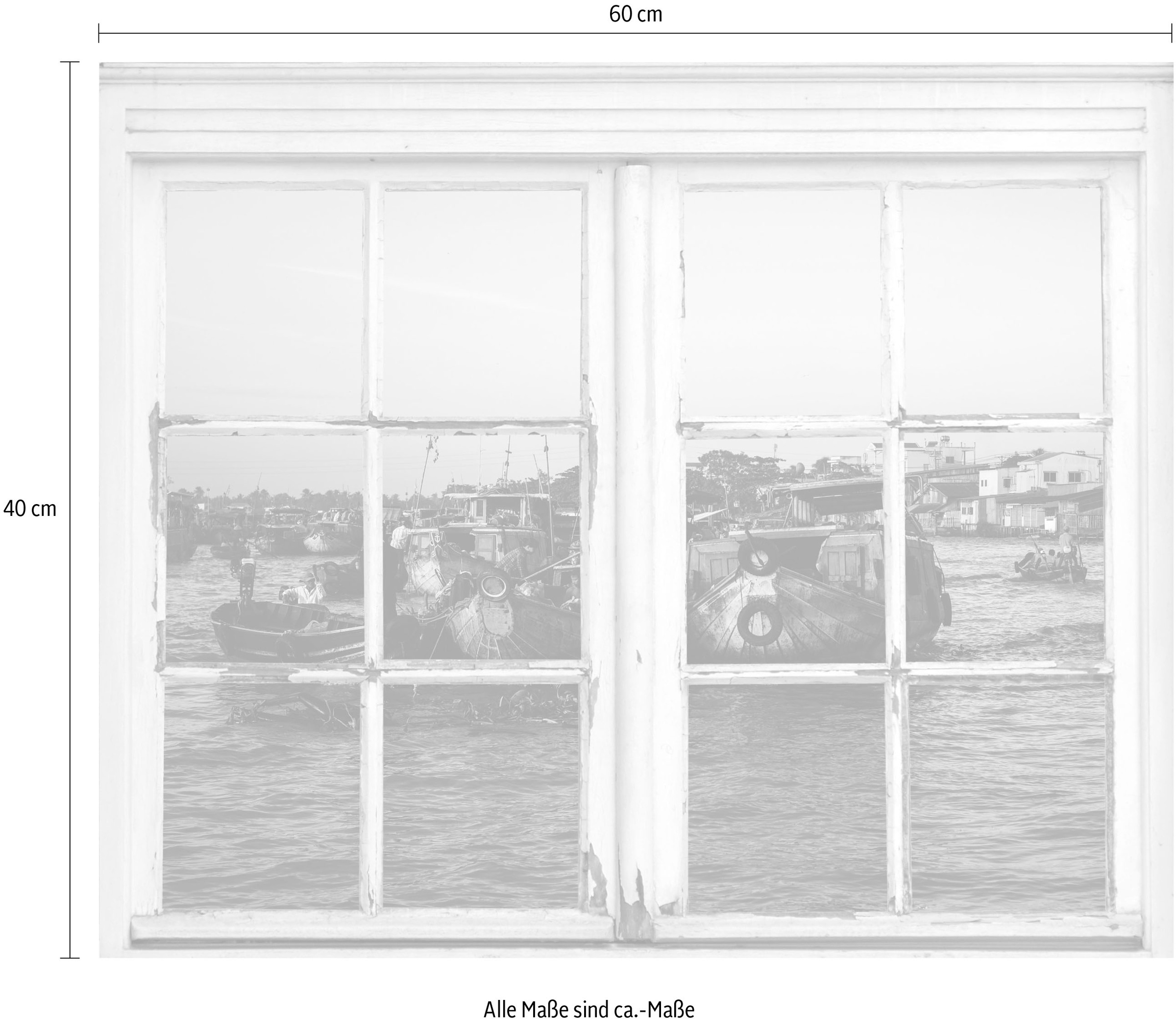 queence Autocollants muraux »Boote auf dem Meer« Wandsticker, Wandbild, selbstklebend, Meer, Boot, Schiffe