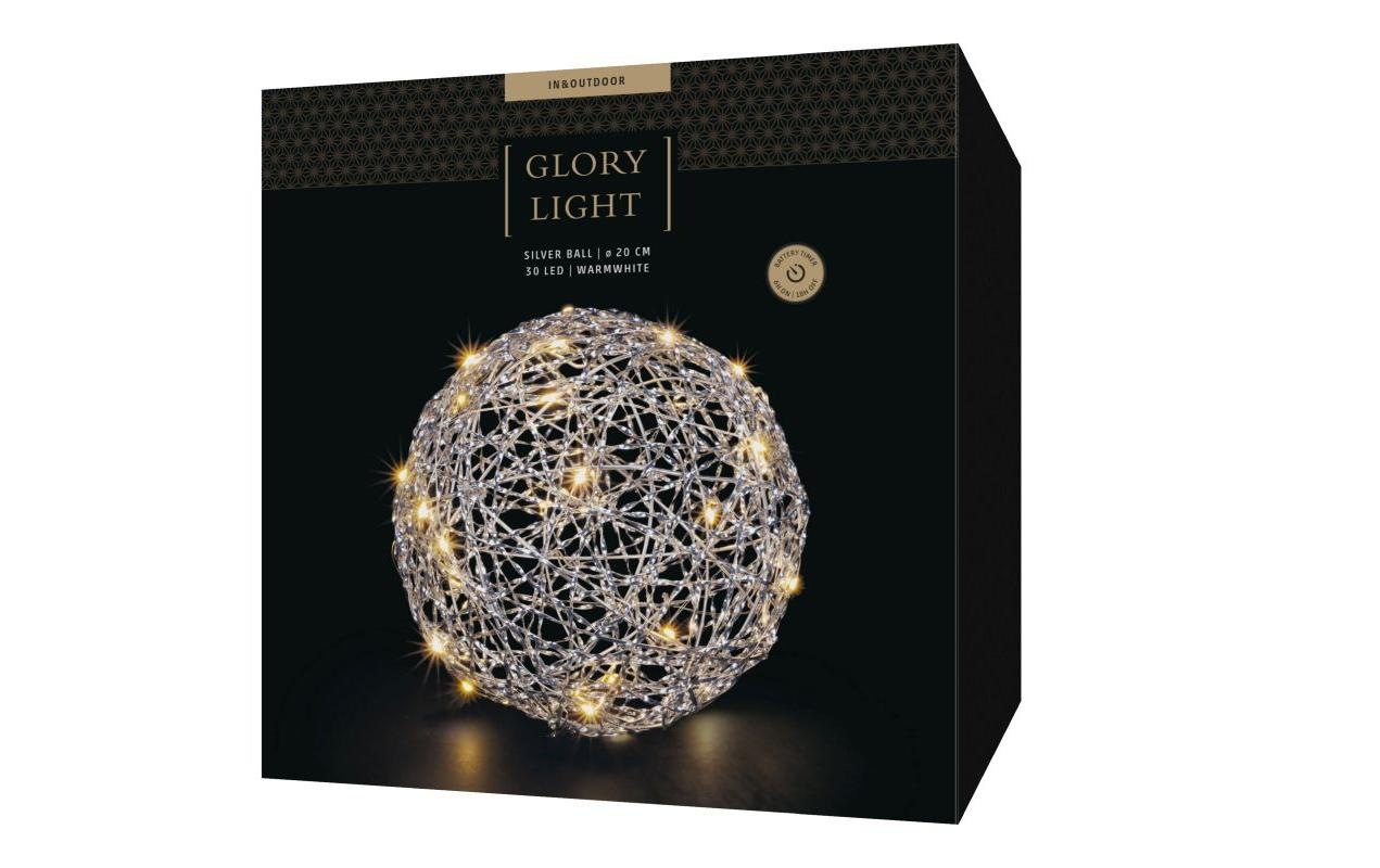 STT Figurine décorative LED »Silver Ball, 20 cm« blanc chaud