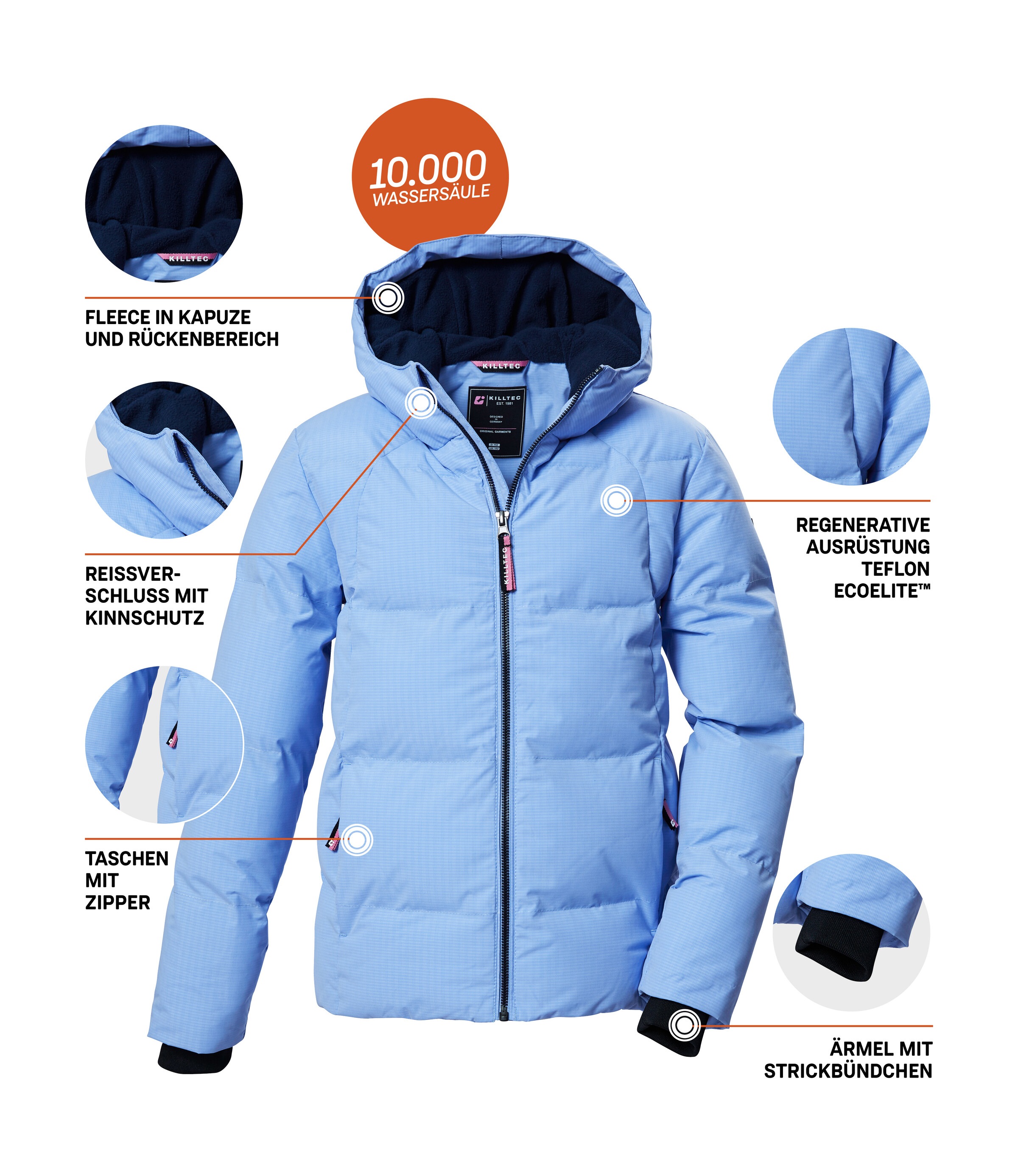 Killtec Steppjacke »KOW 357 GRLS QLTD JCKT« Wasserabweisende Mädchenjacke mit Kapuze, atmungsaktiv, warm