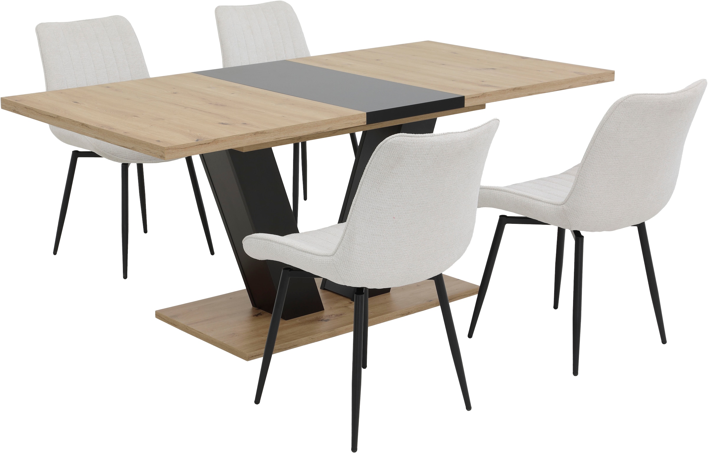 HELA 4-Fussstuhl »NEWPORT« (Set) 2 Stk.4-Fuss,XL-Sitzbreite,360°drehbar,Rundrohrgestell konisch