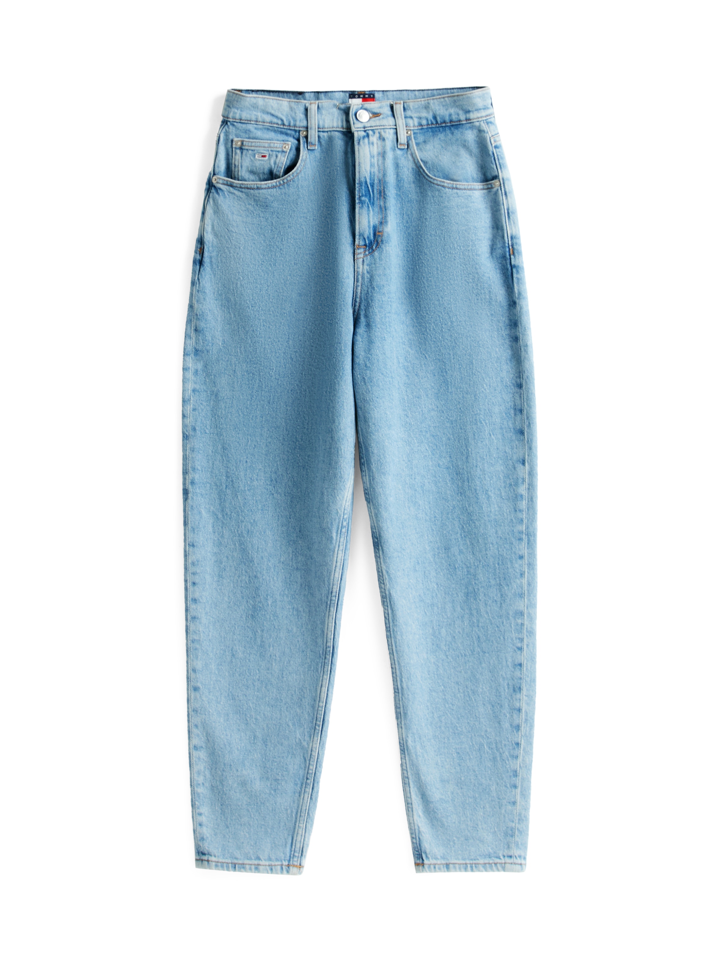 Tommy Jeans Tapered-fit-Jeans »High waist - Mom-Jeans Tapered« Mit Tommy Hilfiger Logo-Flag auf der Gesässtasche