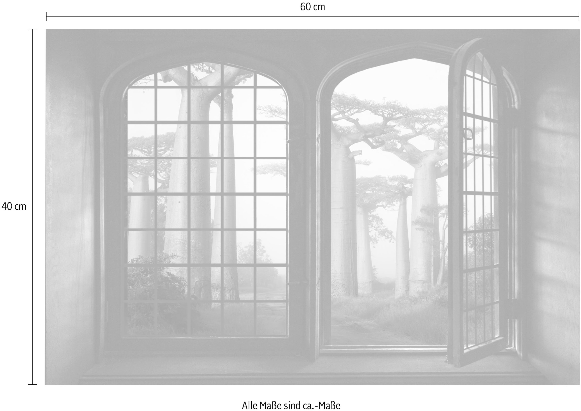 queence Wandsticker »Wald« Wandsticker, Wandbild, selbstklebend, 3D, Fenster