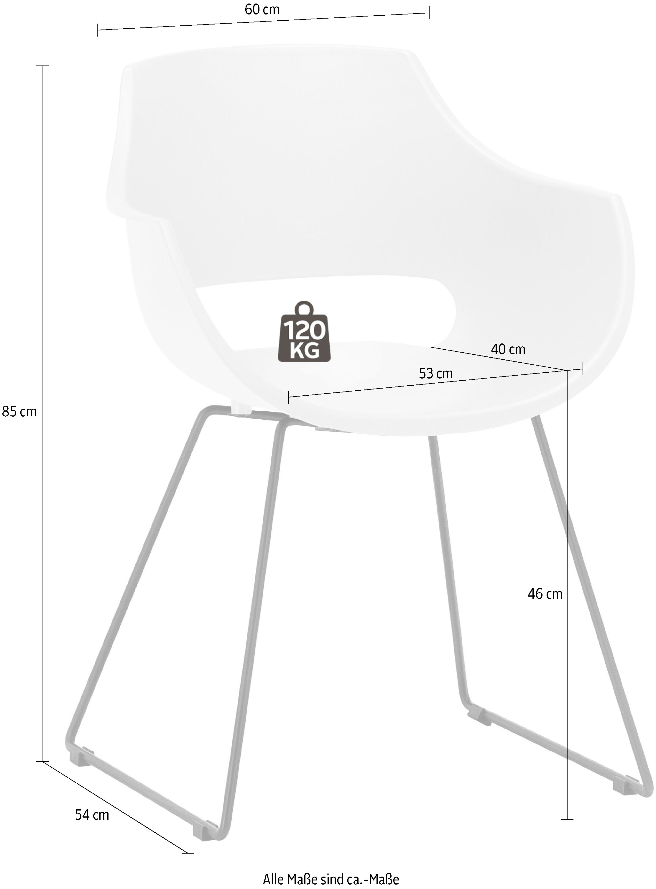 MCA furniture Schalenstuhl »Rockville« (Set) 4 Stk.4er-Set, Kufe, Kunststoff, Belastbarkeit 120 kg, Sitzhöhe ca. 46 cm