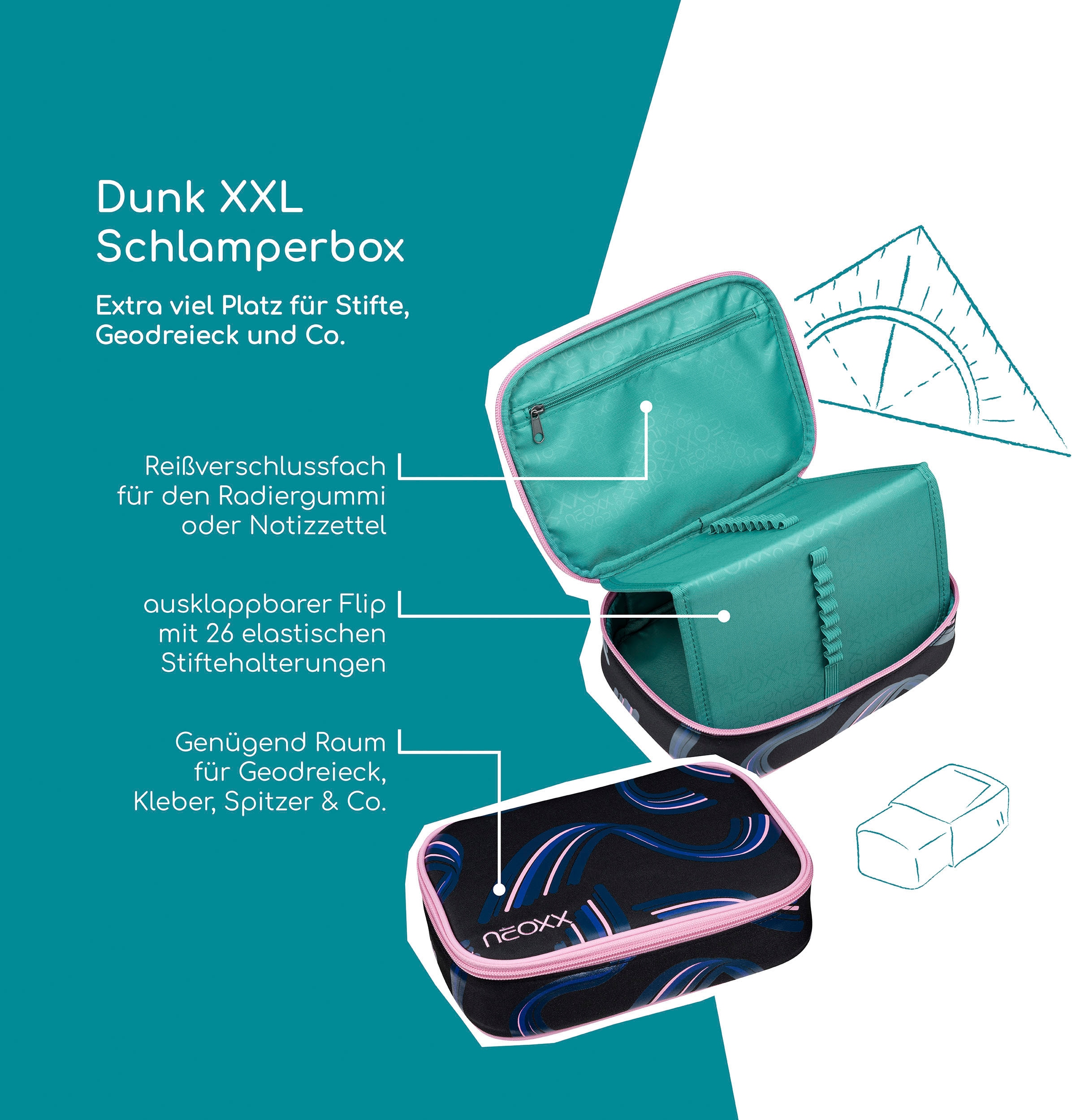 neoxx Étui à stylos »Schlamperbox, Dunk« teilweise aus recyceltem Material