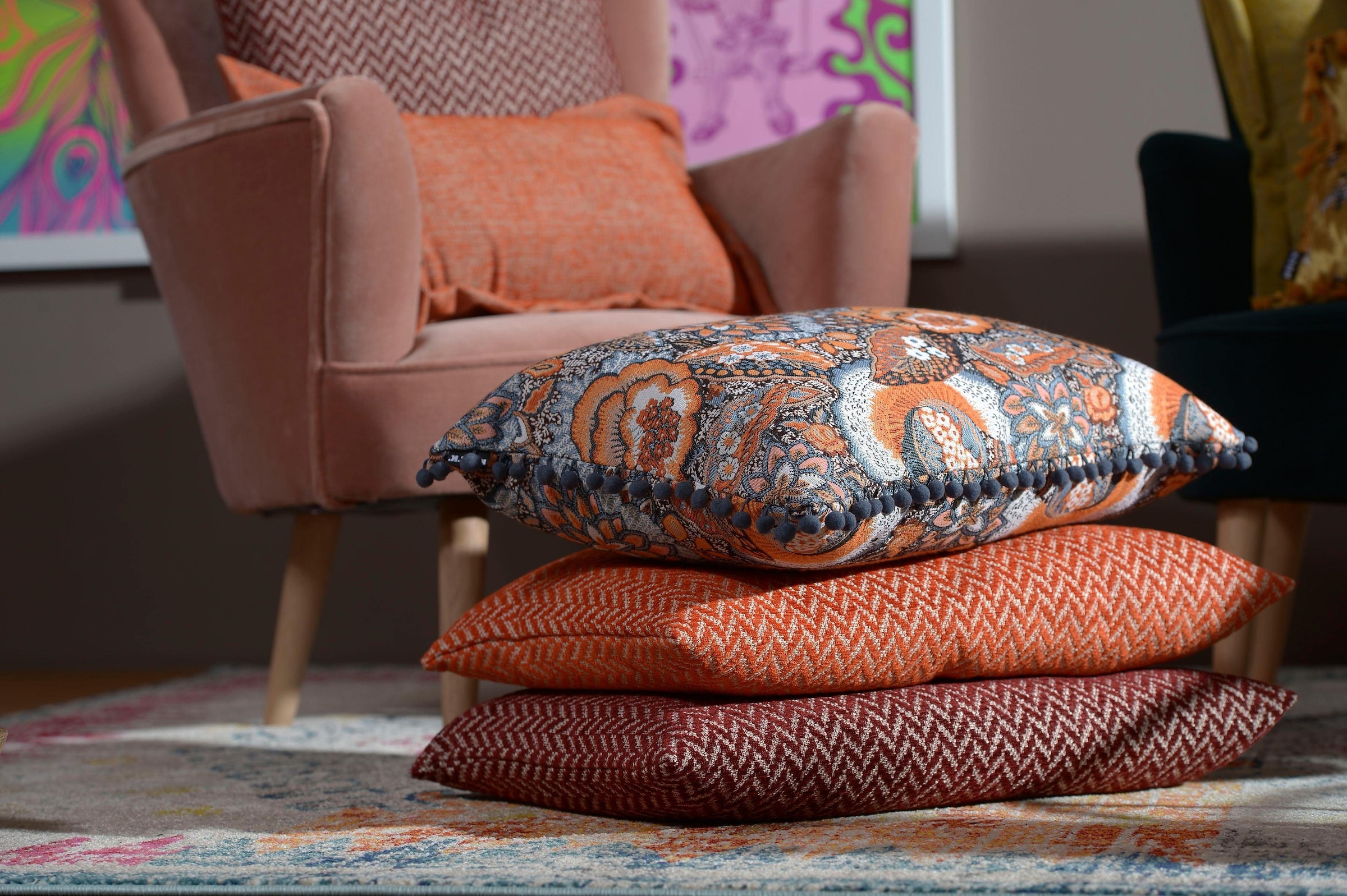 H.O.C.K. Coussin décoratif »Zircono« mit Ethnomuster, Kissenhülle mit Füllung, 1 Stück