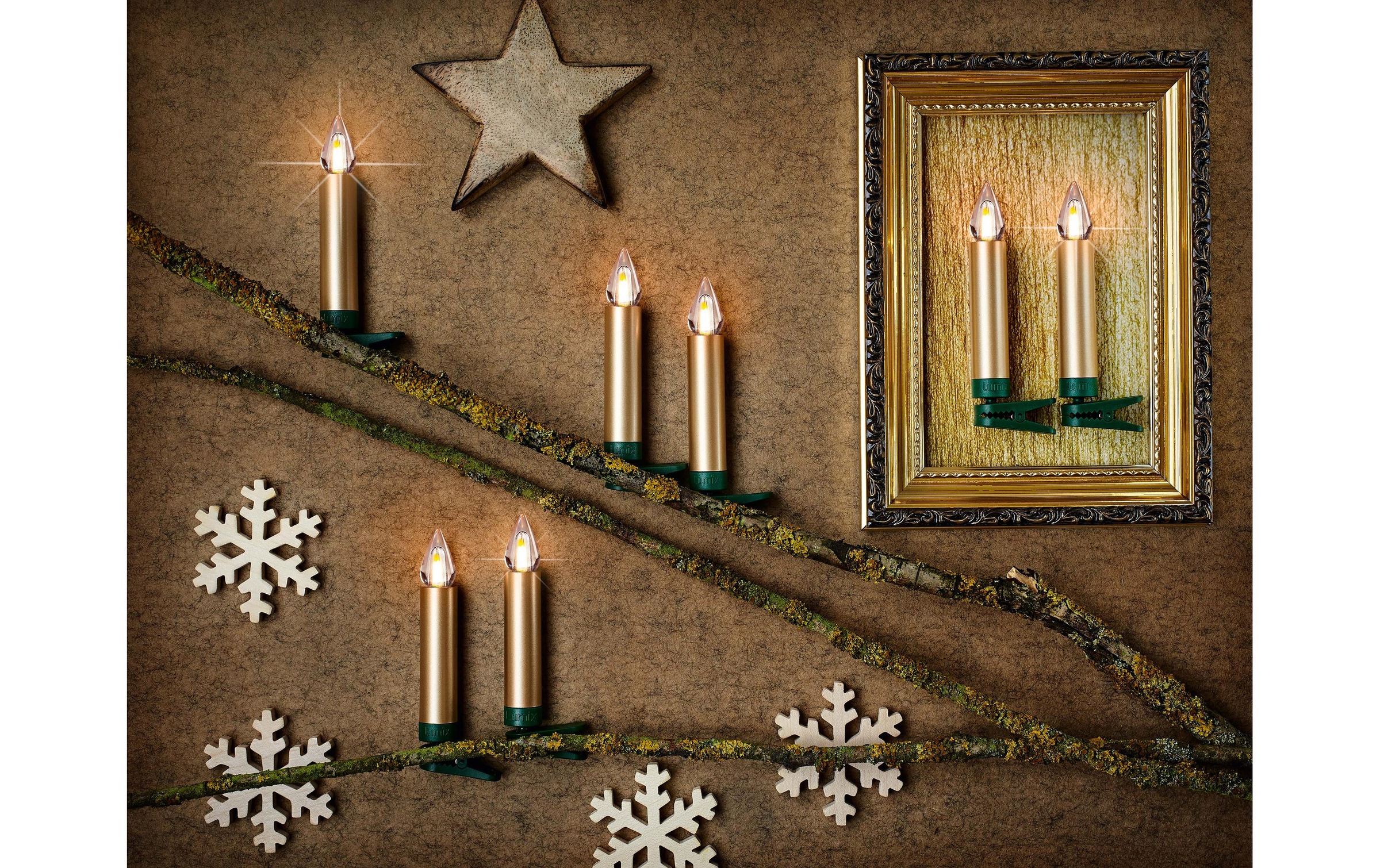 lumix LED-Christbaumkerzen »Lumix LED SuperLight Flame 12er-Starter Set« 12 Stk.-flammig