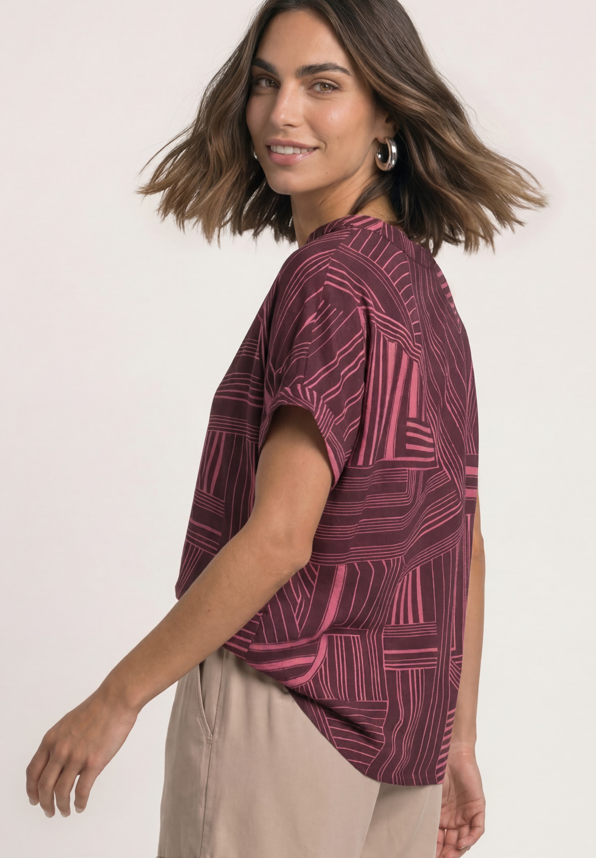 STREET ONE T-shirt à manches courtes Blouse d'été style tunique avec motif graphique