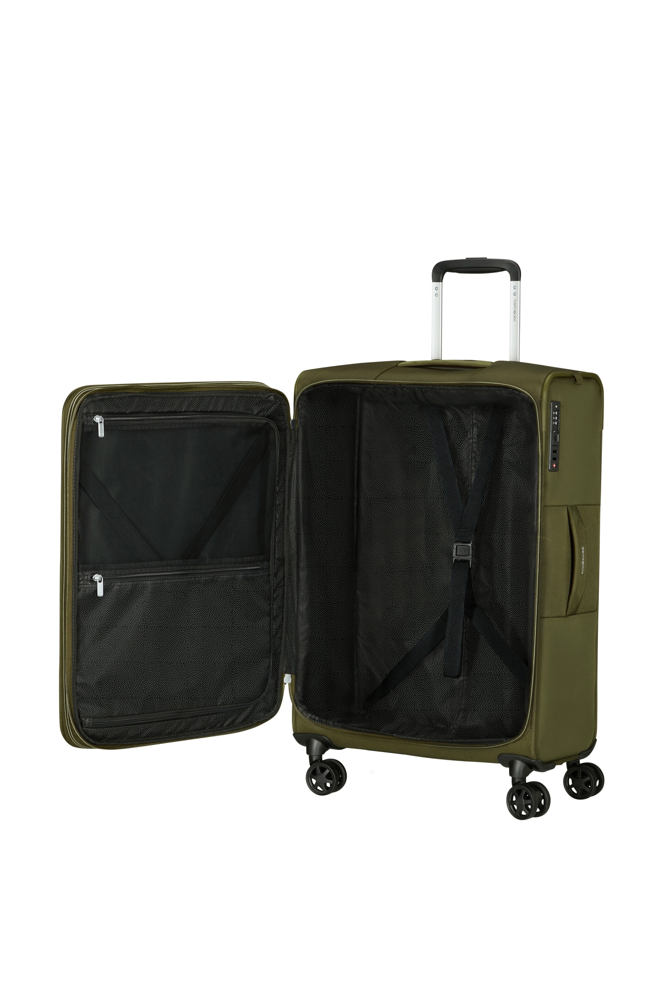 Samsonite Trolley à bagages souples »URBIFY, verschiedene Grössen« 68 litre 4 Rollen en polyester recyclé, avec sangle croisée, avec poche avant