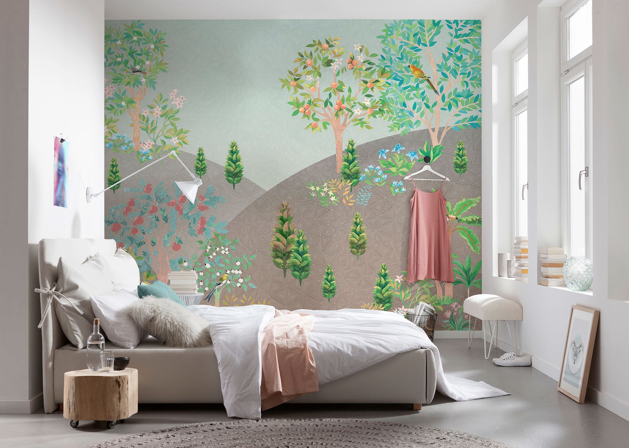 Komar Papier peint intissé »Digitaldruck Vlies -  Persian Garden - Grösse 300 x 250 cm« imprimé Wohnzimmer, Schlafzimmer