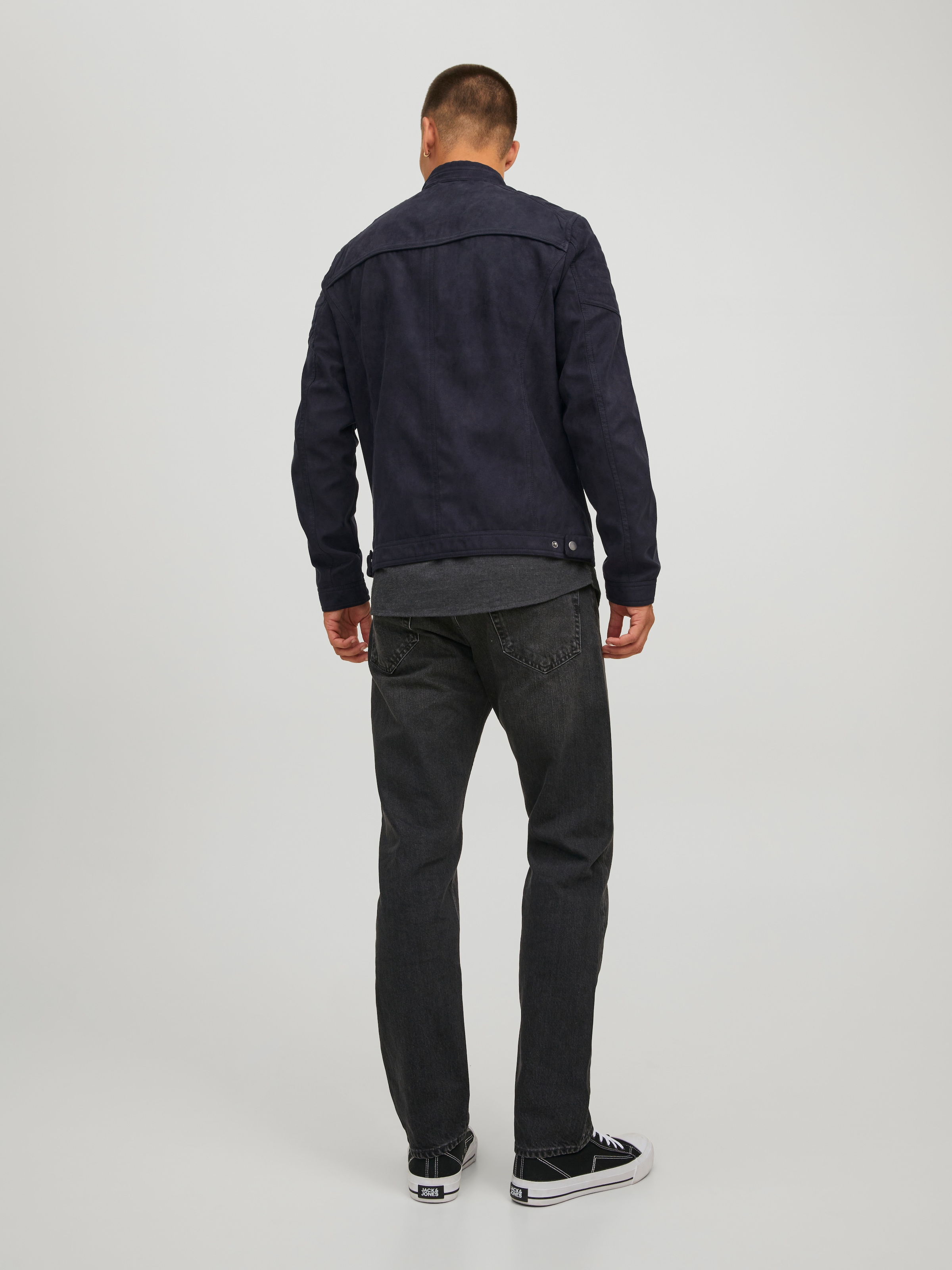 Jack & Jones Lederimitatjacke »JJEROCKY in Kunstlederoptik mit Reissverschlusstaschen« ohne Kapuze unifarben, modisch, regular fit, Lederimitat