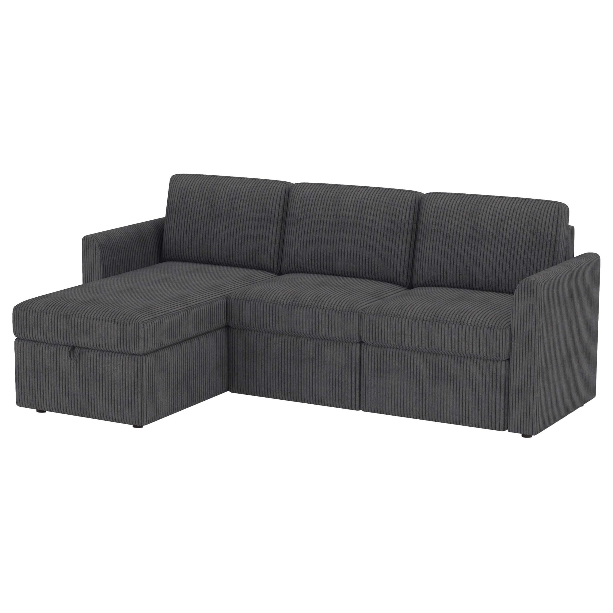 Dorel Home Canapé d'angle »NORDHUS, L-Form, 200 cm, Recamiere rechts/links montierbar« avec rangement, revêtement en velours côtelé doux