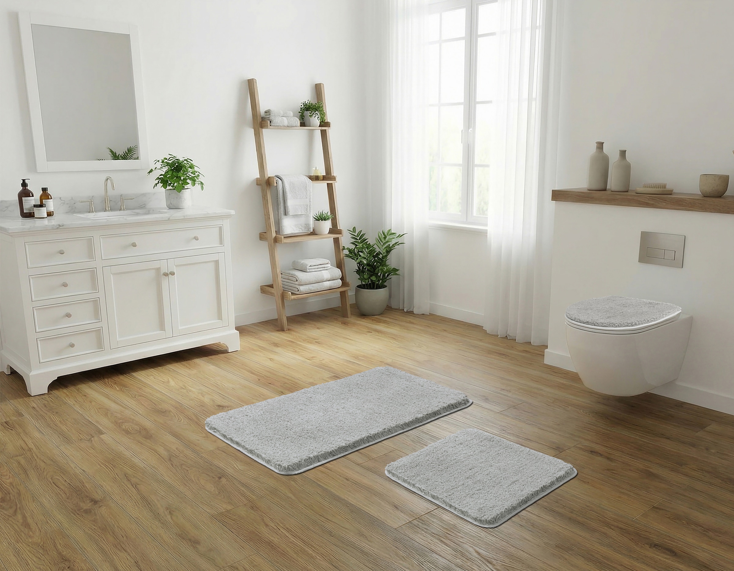 GOODproduct Badematte »Sanremo Premium, Badvorleger, Badezimmer Teppich, sehr weich« Höhe 35 mm rutschhemmend beschichtet fussbodenheizungsgeeignet | schnell trocknend Badteppich, unifarben, rechteckig & als 3-tlg. Set erhältlich