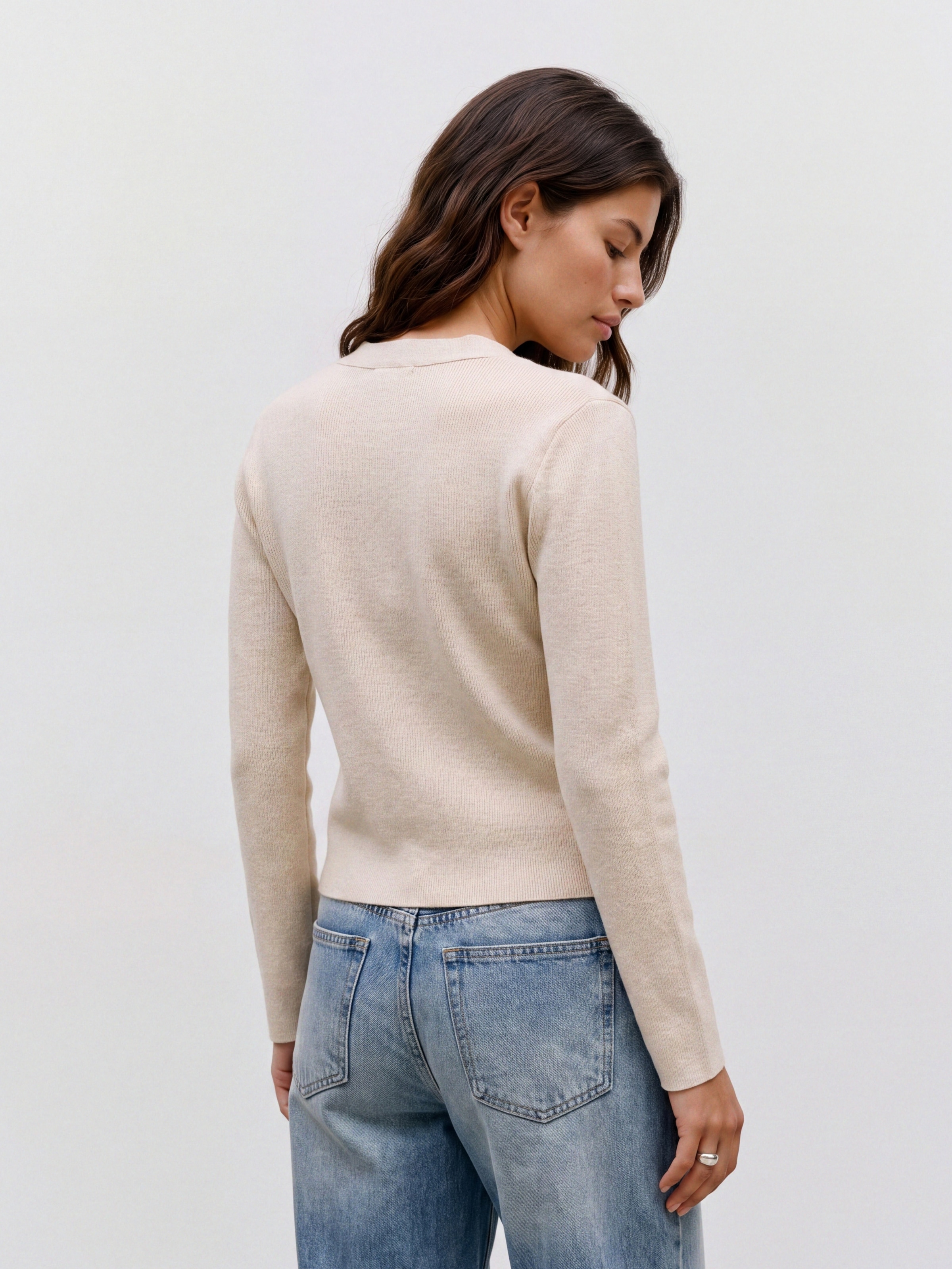 Vero Moda Veste en tricot »VMMILLE LS V-NECK CARDIGAN NOOS« Mélange de matières avec laine