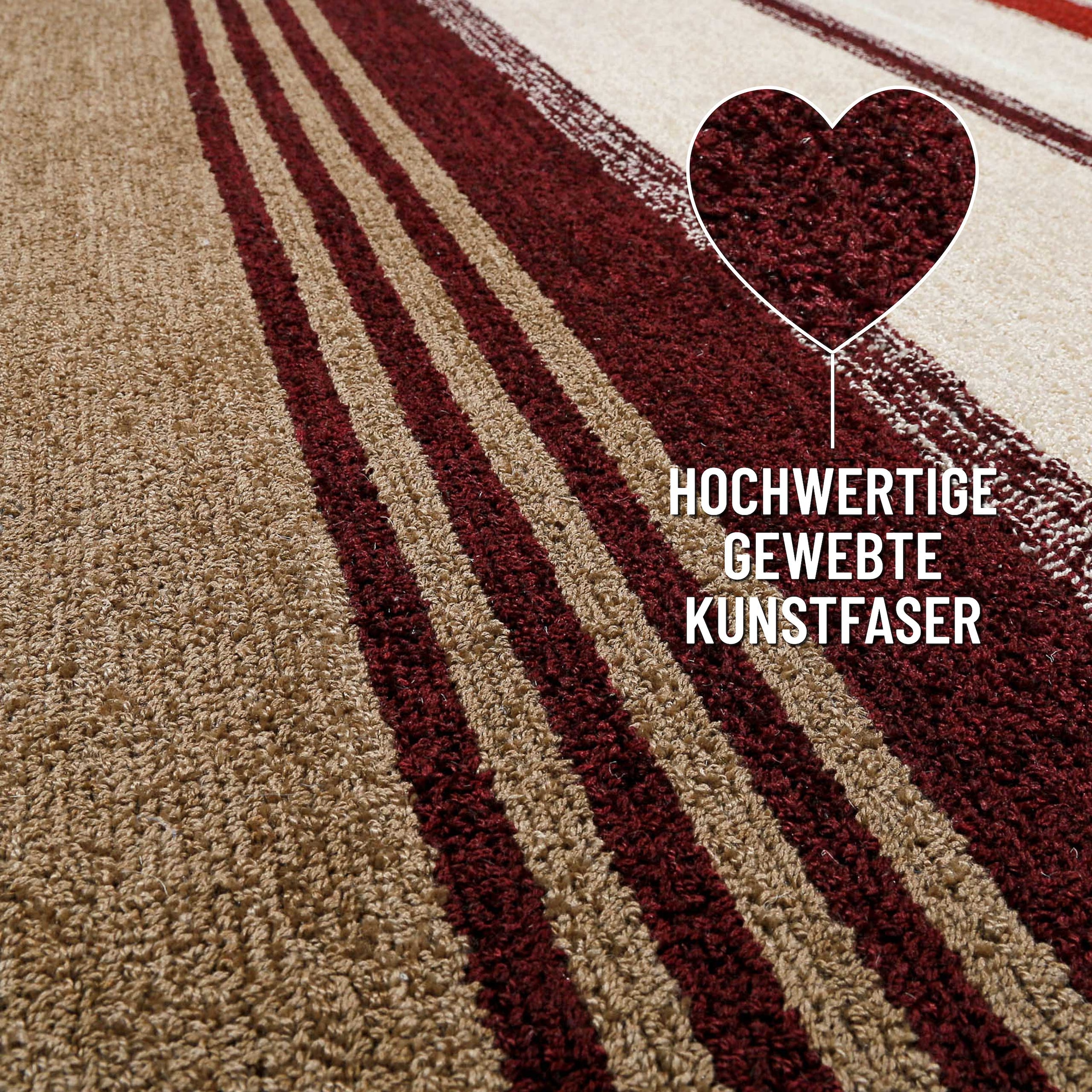 Wecon home Tapis »Petrol« Rectangulaire 7 mm Höhe handgefertigt, pflegeleicht, gestreift, Wohnzimmer, Schlafzimmer