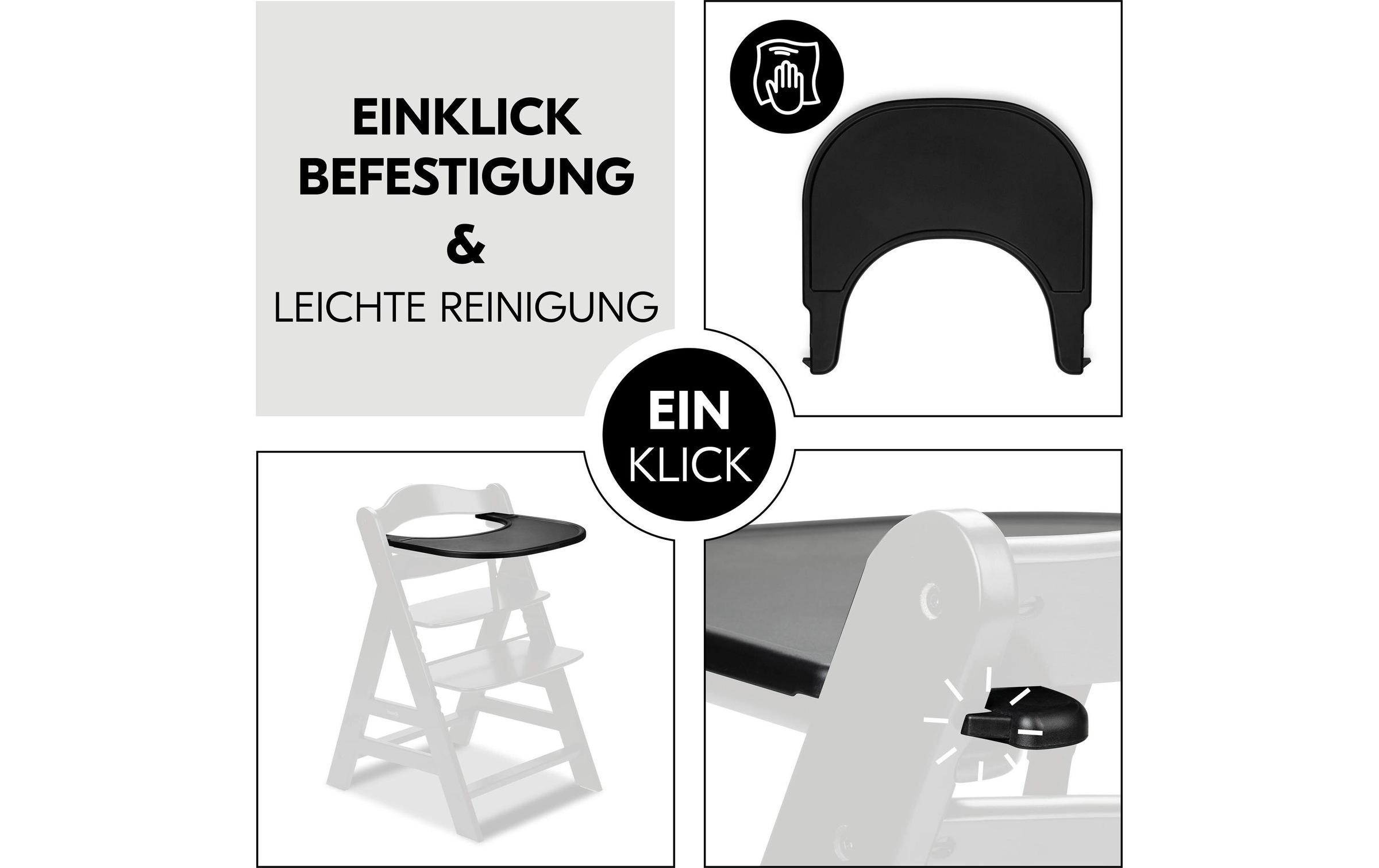 Hauck Hochstuhltablett »Essbrett Alpha Click Speckle«