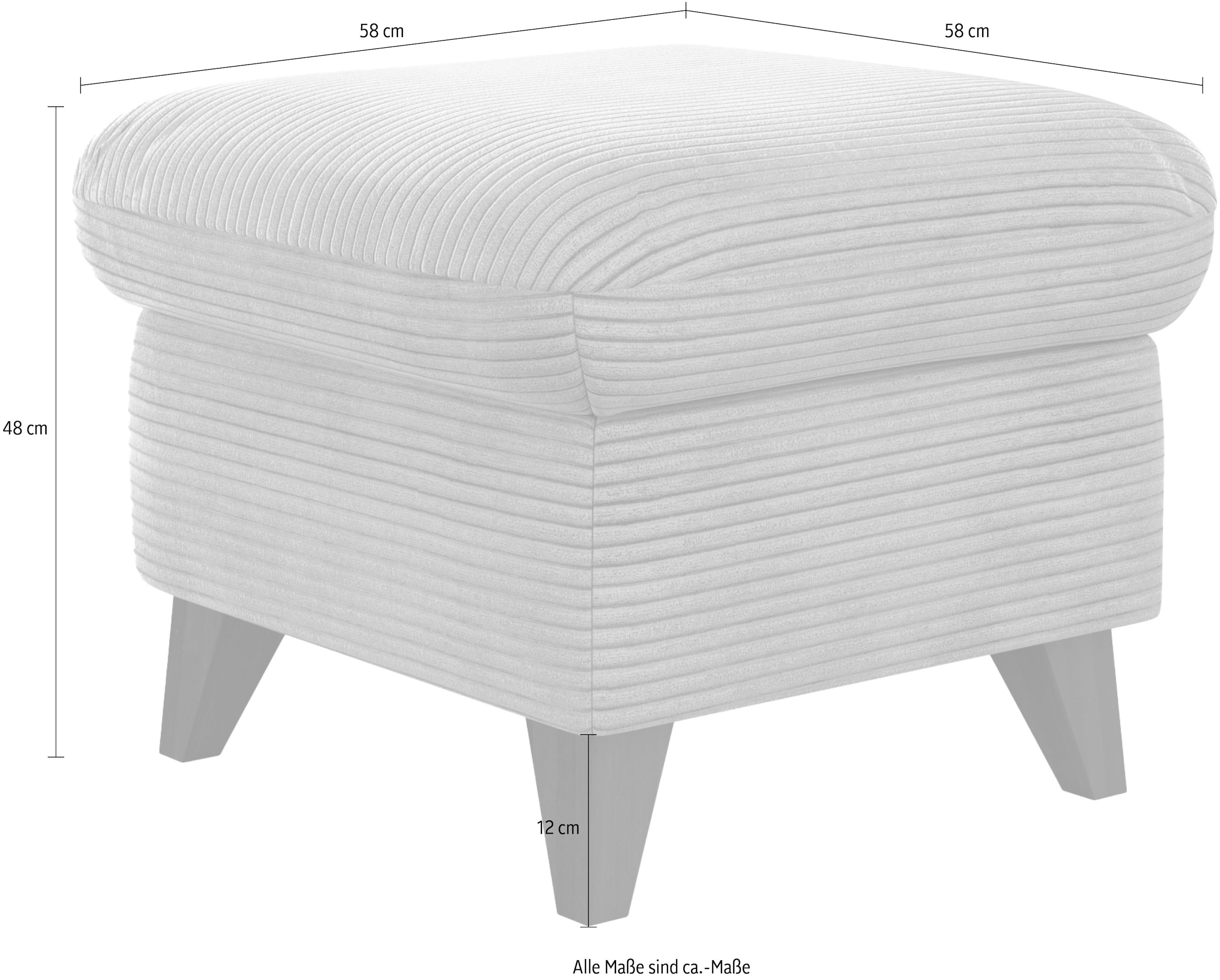 Home affaire Tabouret rembourré »Trelleborg« mit Cord-Bezug, mit Staufach, inkl. Federkern-Polsterung