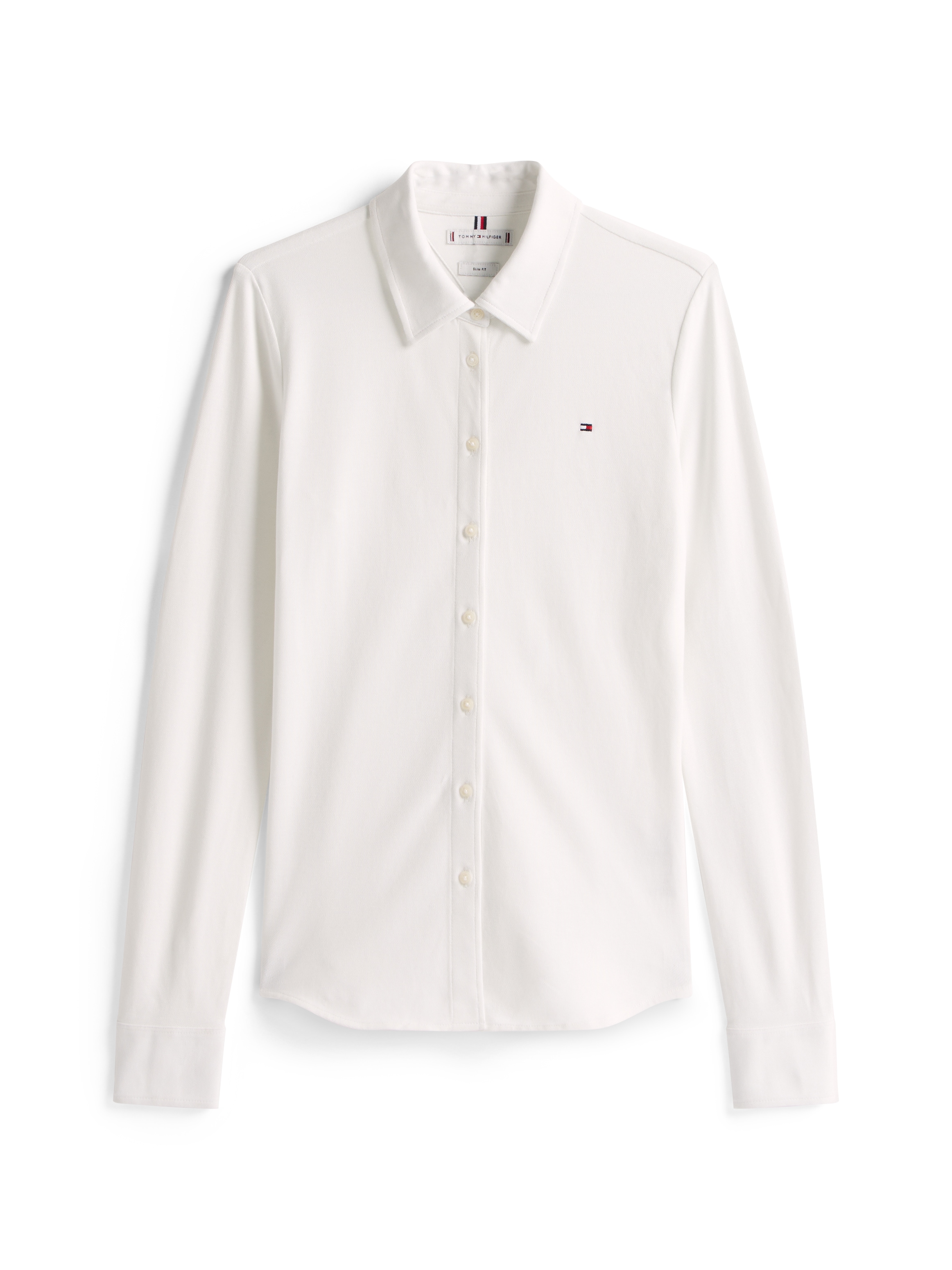 Tommy Hilfiger Blouse à manches longues »SLIM PIQUE« Mélange de coton, coupe slim
