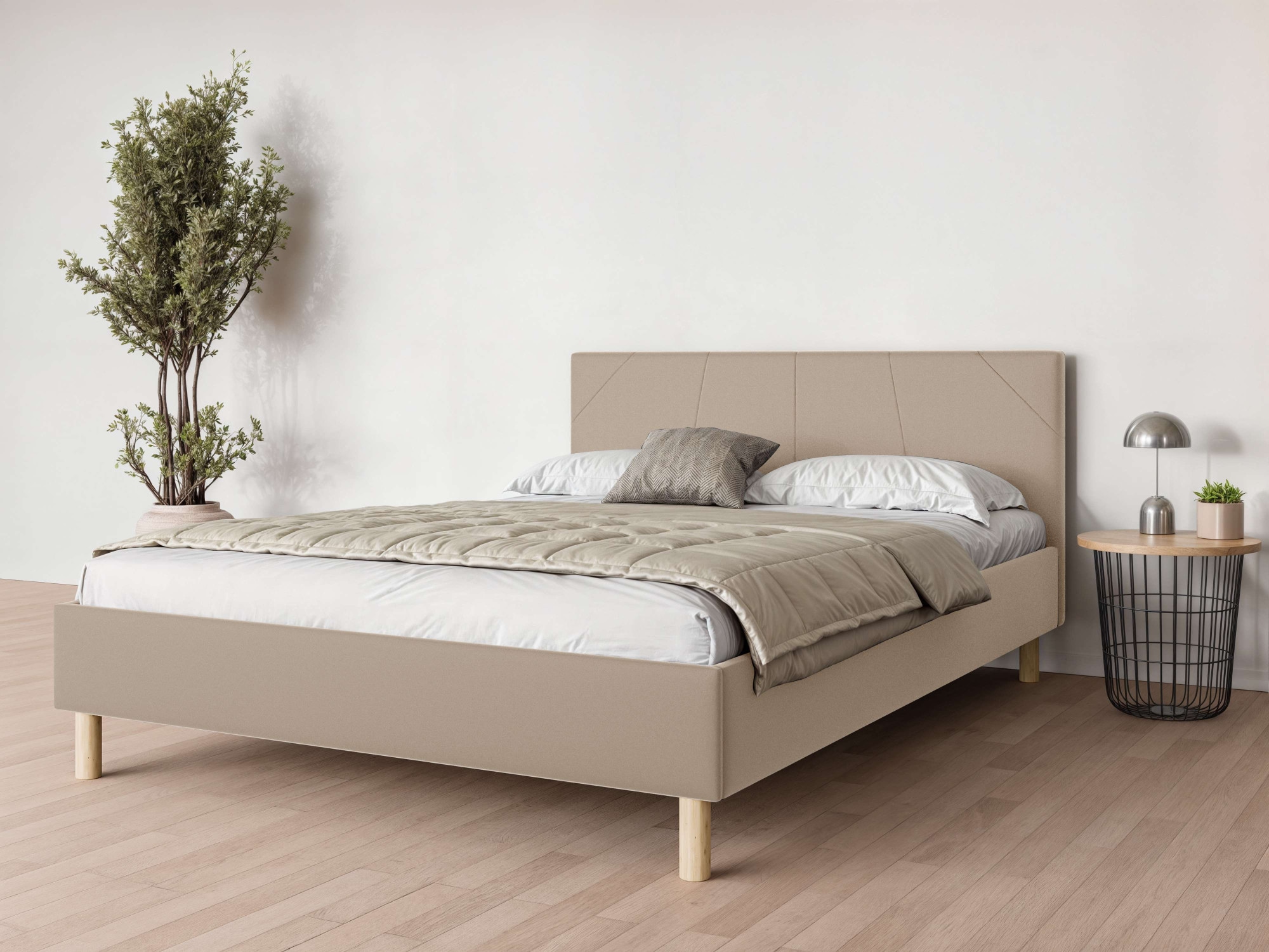 Home affaire Collection Lit rembourré »Albybyn, Bettgestell mit Kopfteil und Lattenrost, in 2 Breiten« sans coffre de lit ni matelas, en 2 largeurs - 140 et 160 cm