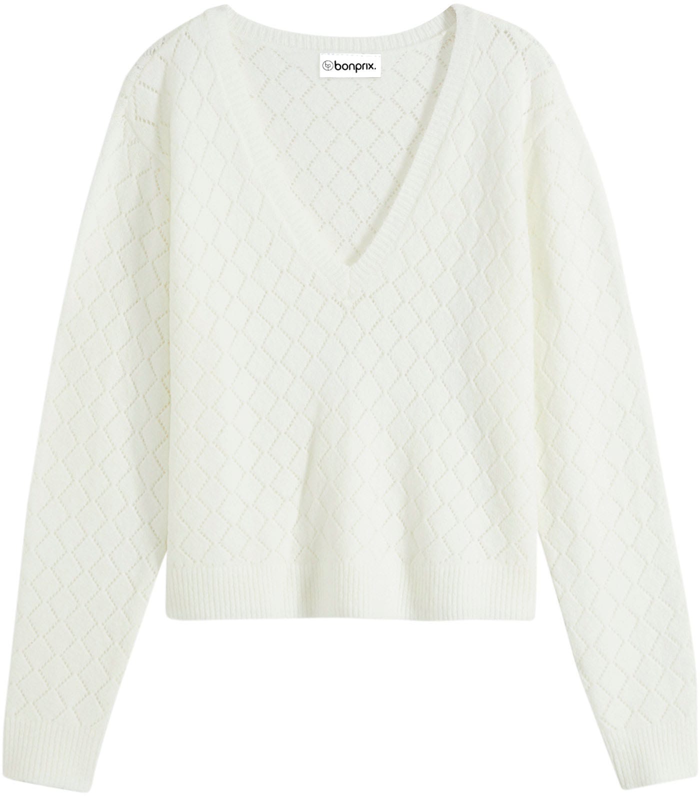 bonprix Pull ajouré »Ajour-Pullover« aus Polyacryl, Polyester und Elasthan, mit Ajour-Lochmuster