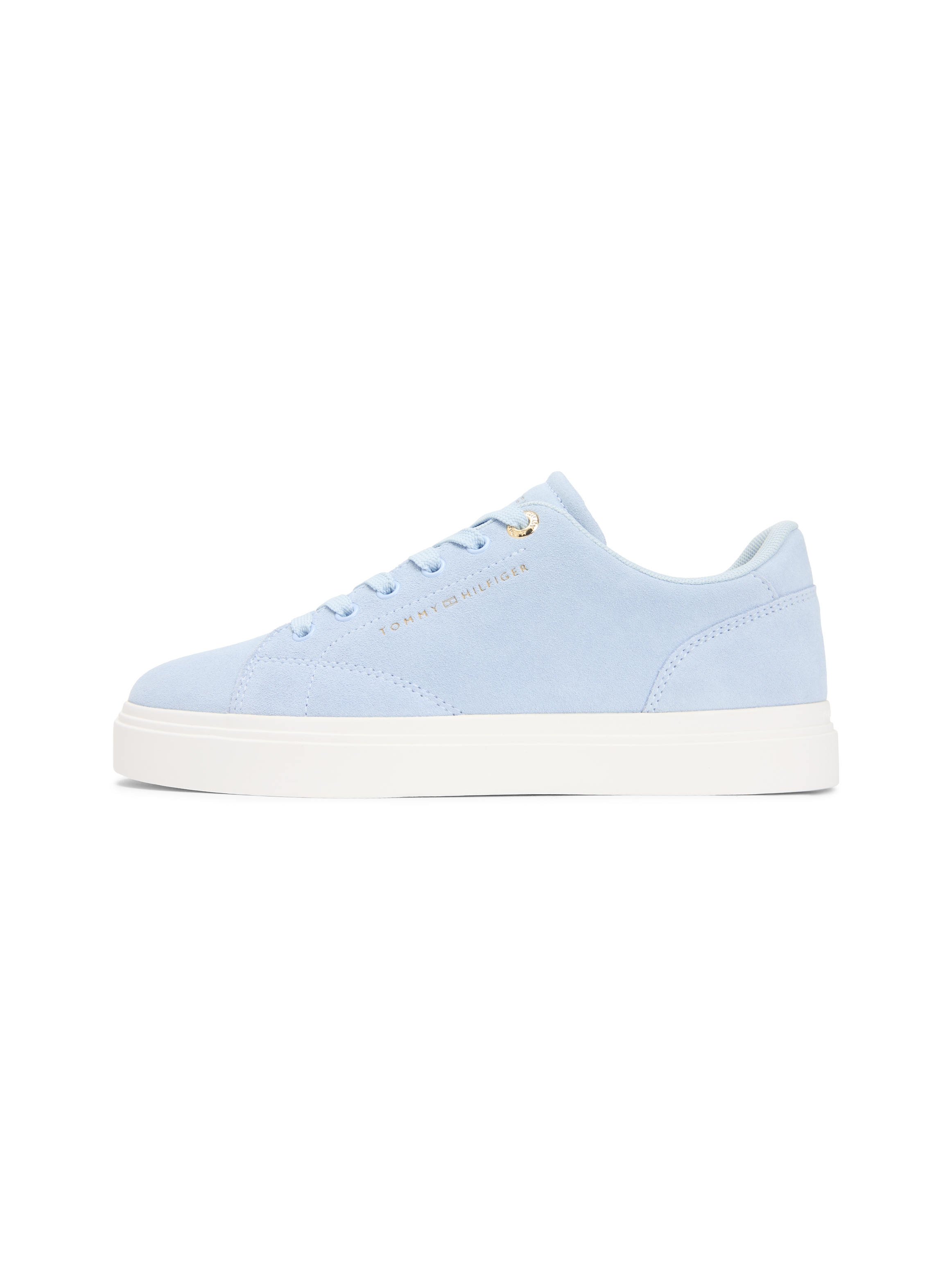 Tommy Hilfiger Plateausneaker »TH FEMININE CUPSOLE SUEDE«  Freizeitschuh, Halbschuh, Schnürer mit Logoschriftzügen