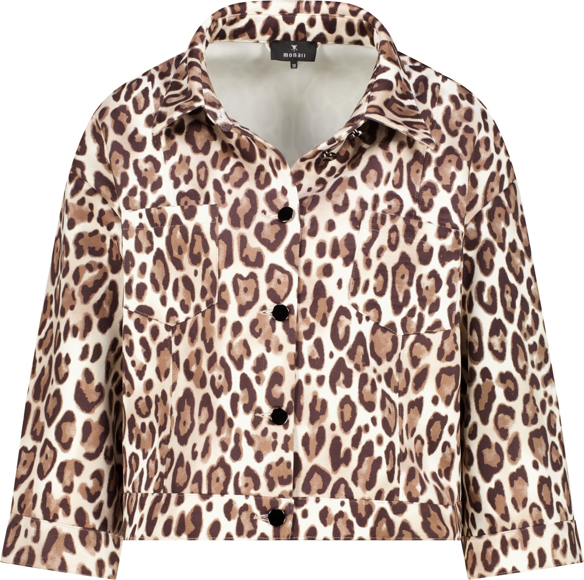 Monari Veste courte »Jacke Leodruck Allover« sans capuche coupe régulière avec motif léopard