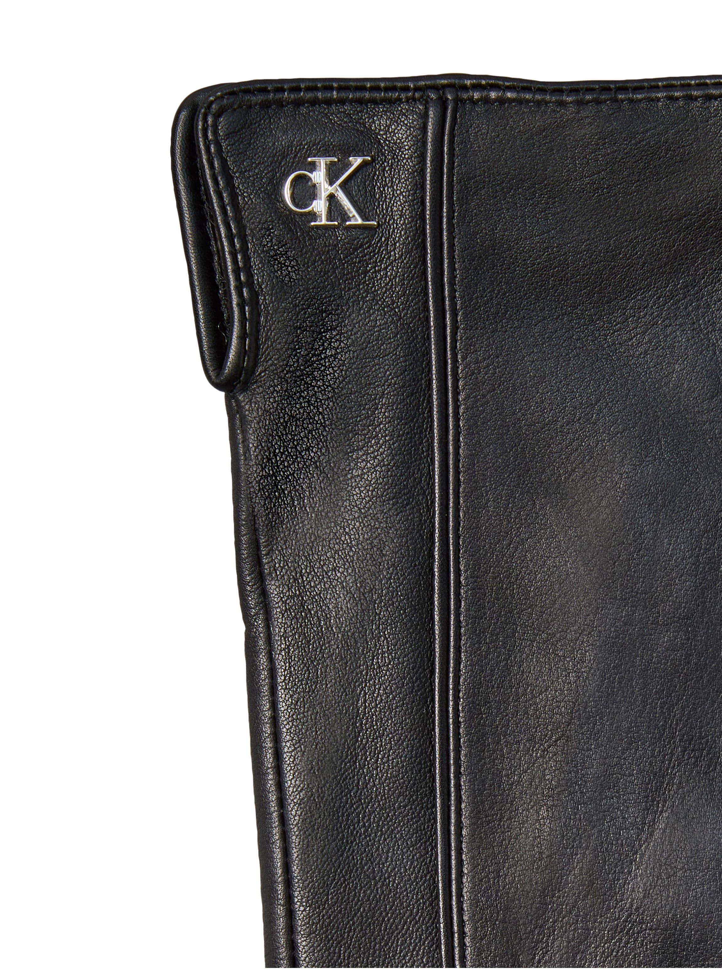 Calvin Klein Gants en cuir »METAL CK LEATHER GLOVES« en cuir nappa de mouton