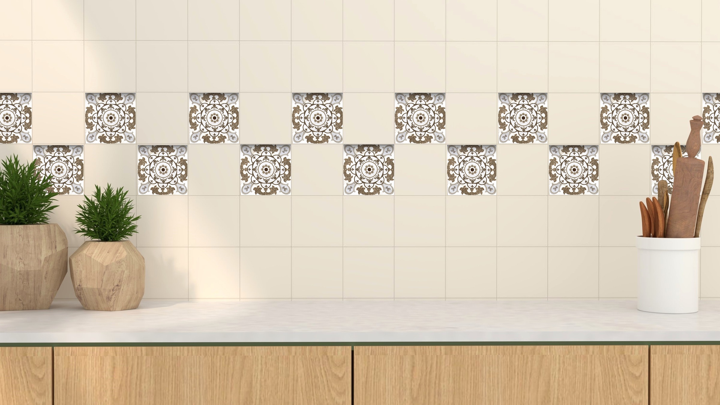 queence Fliesenaufkleber »Mosaik Muster« Stickerfliesen, selbstklebend, Sticker, 12er Set