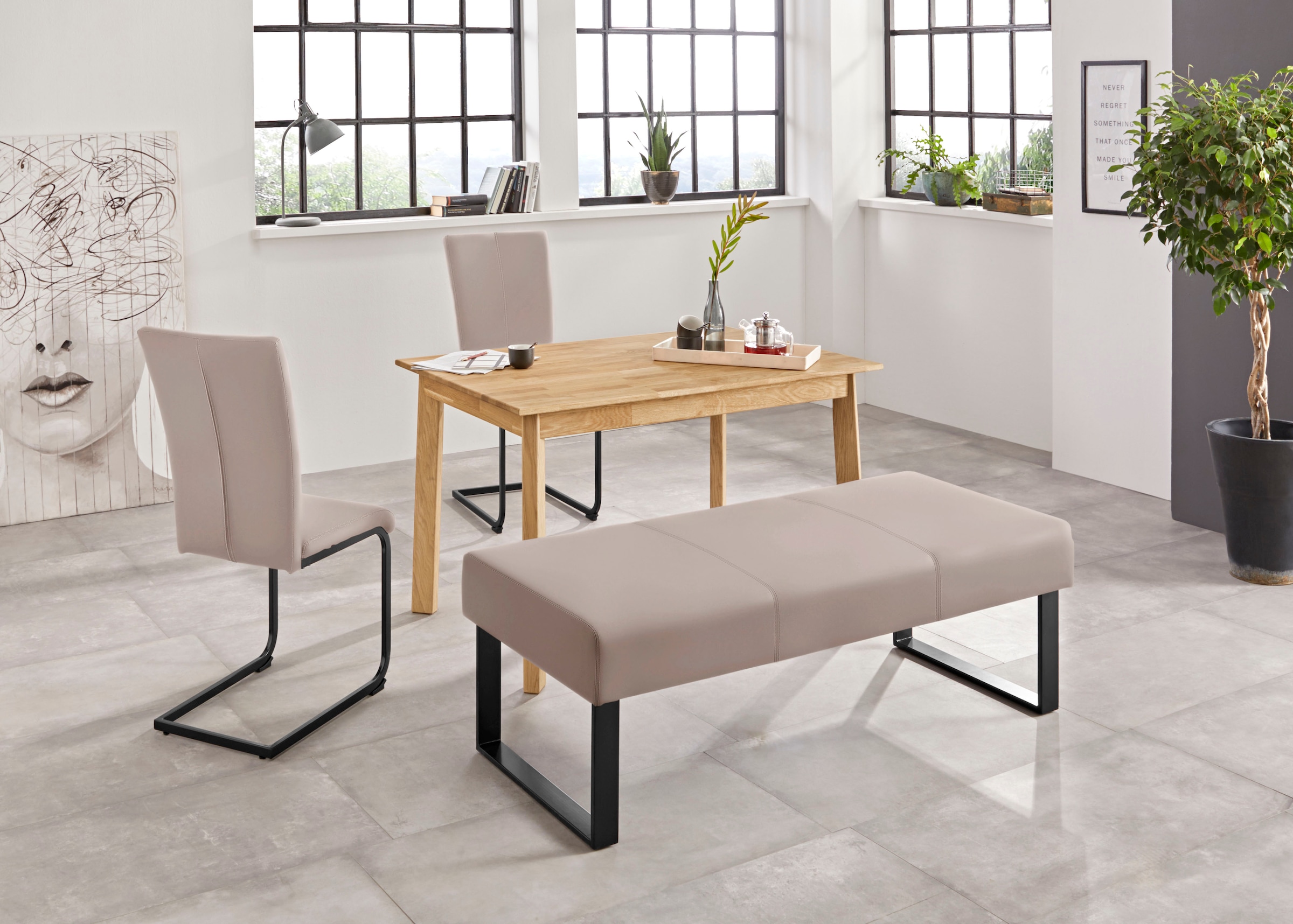 Home affaire Sitzbank »Oliver« Breite 140cm, mit Metallgestell