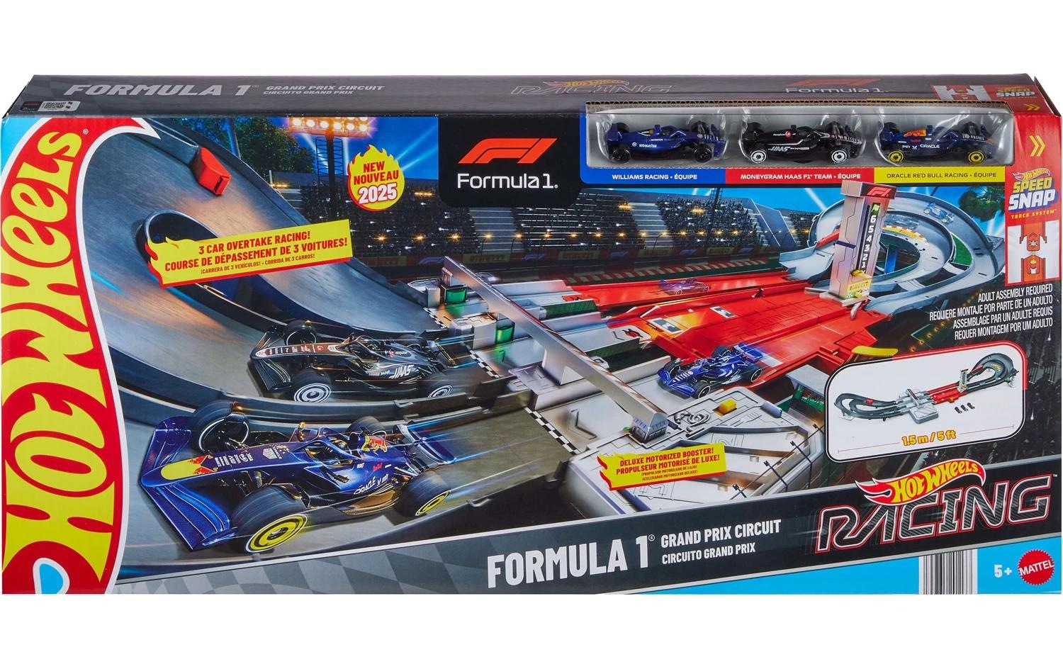 Hot Wheels Circuit de voitures »Hot Wheels Racing Hero Trackset« Formel 1 Grand Prix-Rennstrecke mit 3 Spielzeugautos im Massstab 1:64