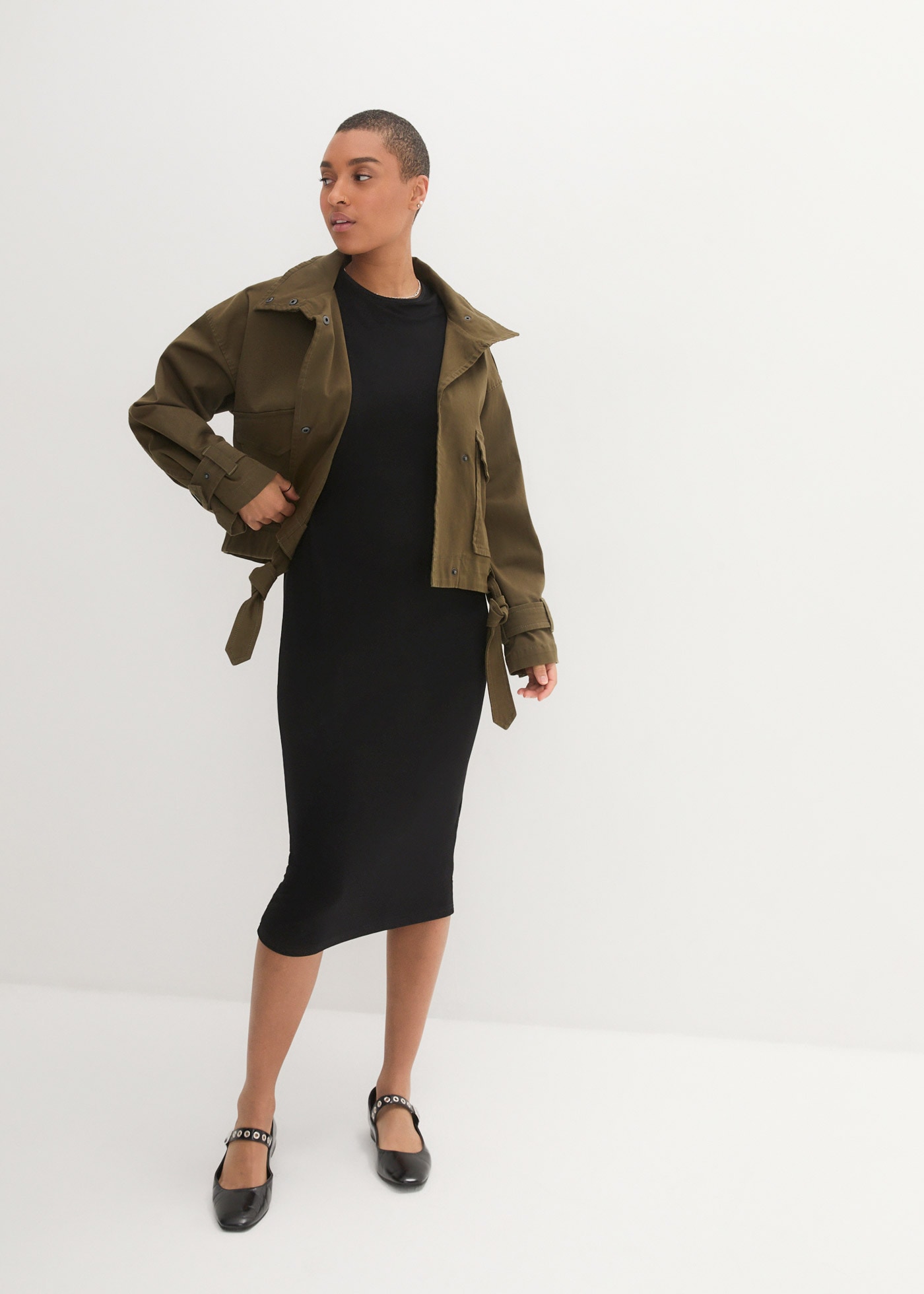 bonprix Shirtkleid 1 tlg. für den Alltag, aus leicht fliessendem Material, mit 3/4-Ärmeln