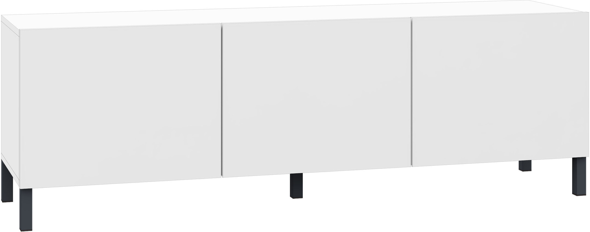 borchardt Möbel Lowboard Metallfüsse, grifflose Optik