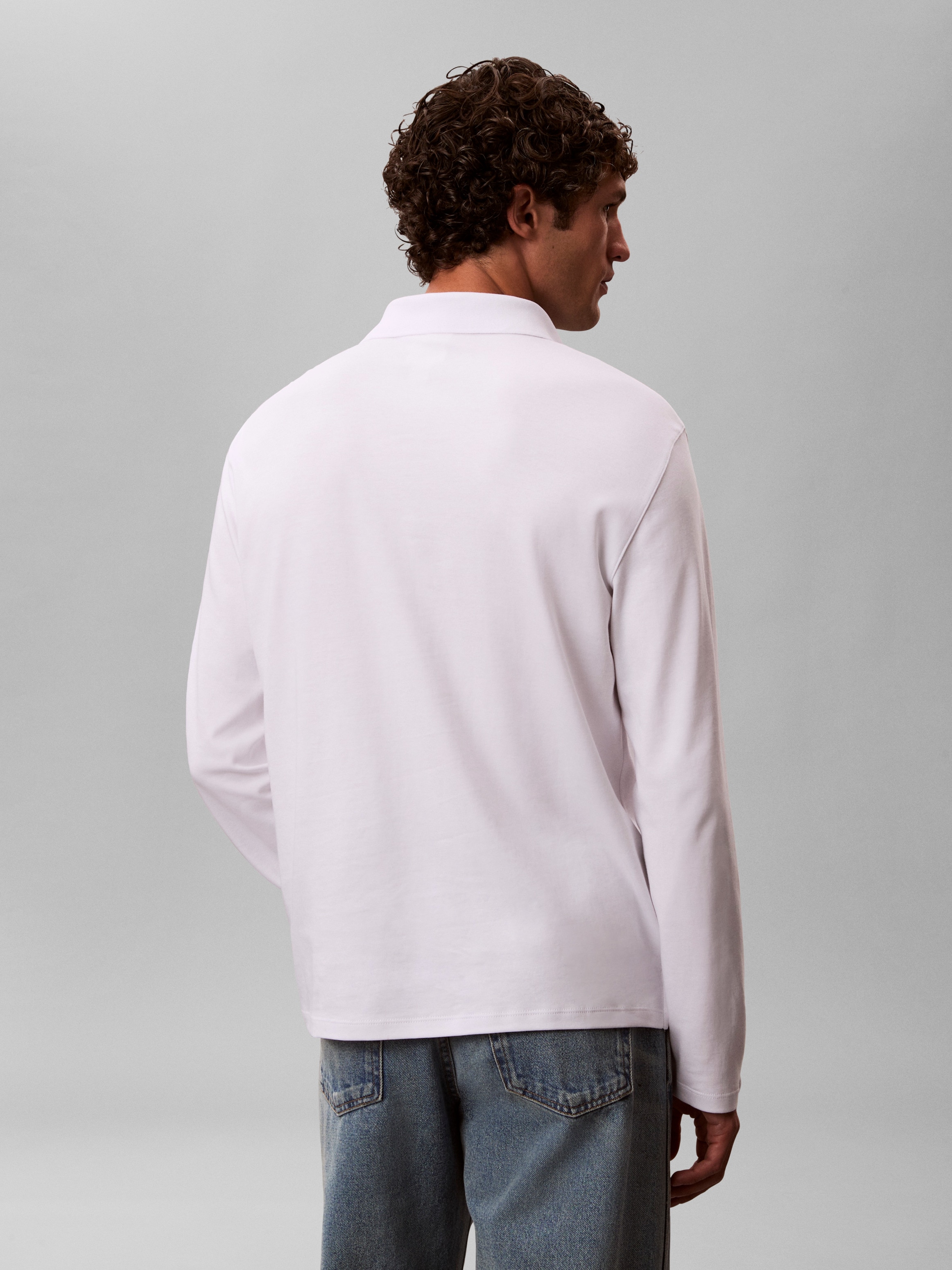 Calvin Klein Polo à manches longues »LS SUPIMA COTTON SOLID POLO« regular fit mit Rundhalsausschnitt